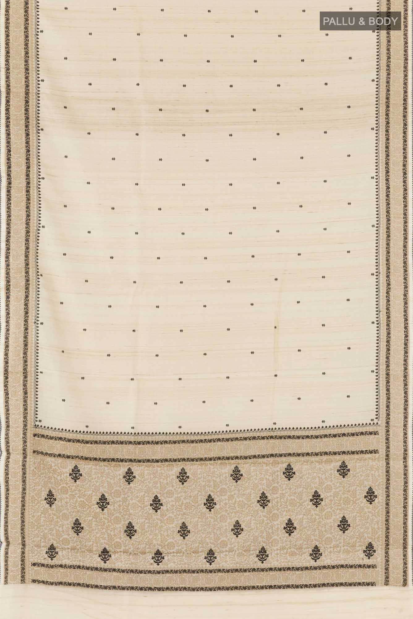 Beige Tussar Saree