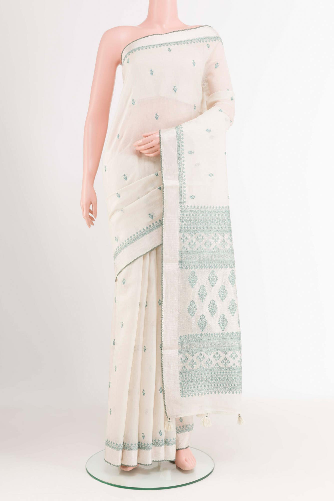 White Tussar Saree