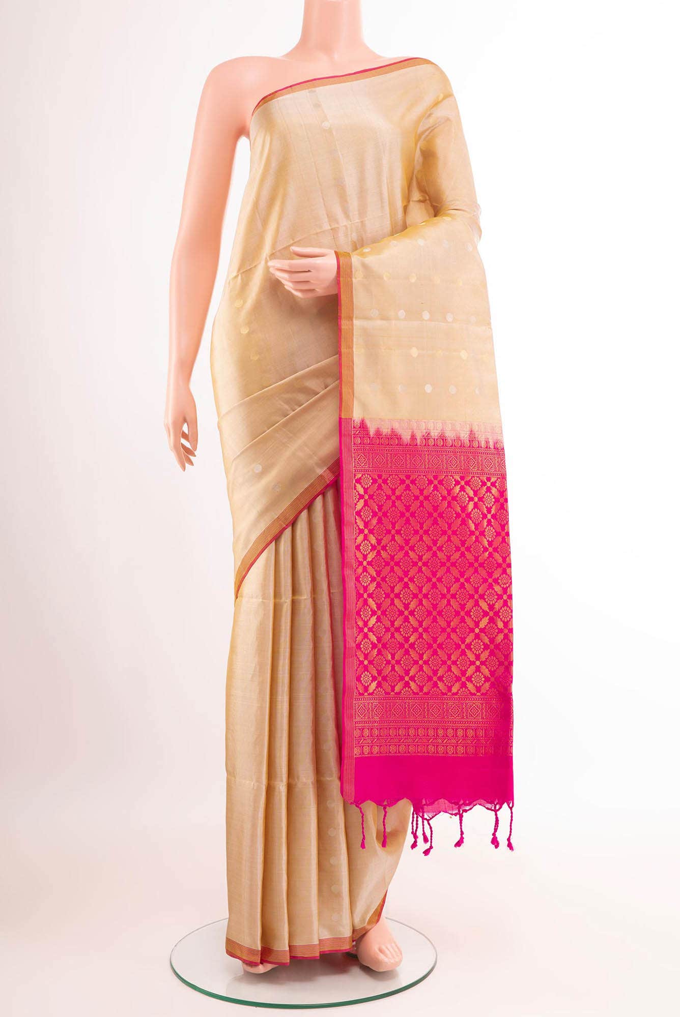 Beige Soft Silk Saree