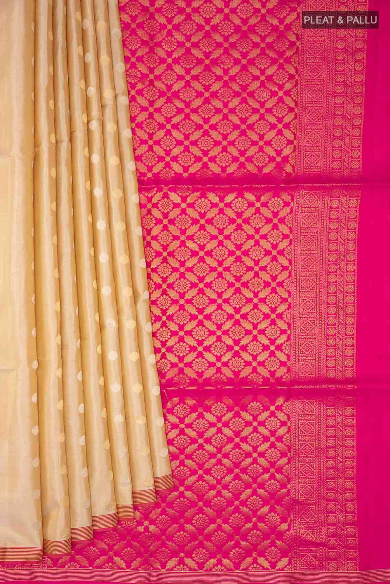 Beige Soft Silk Saree