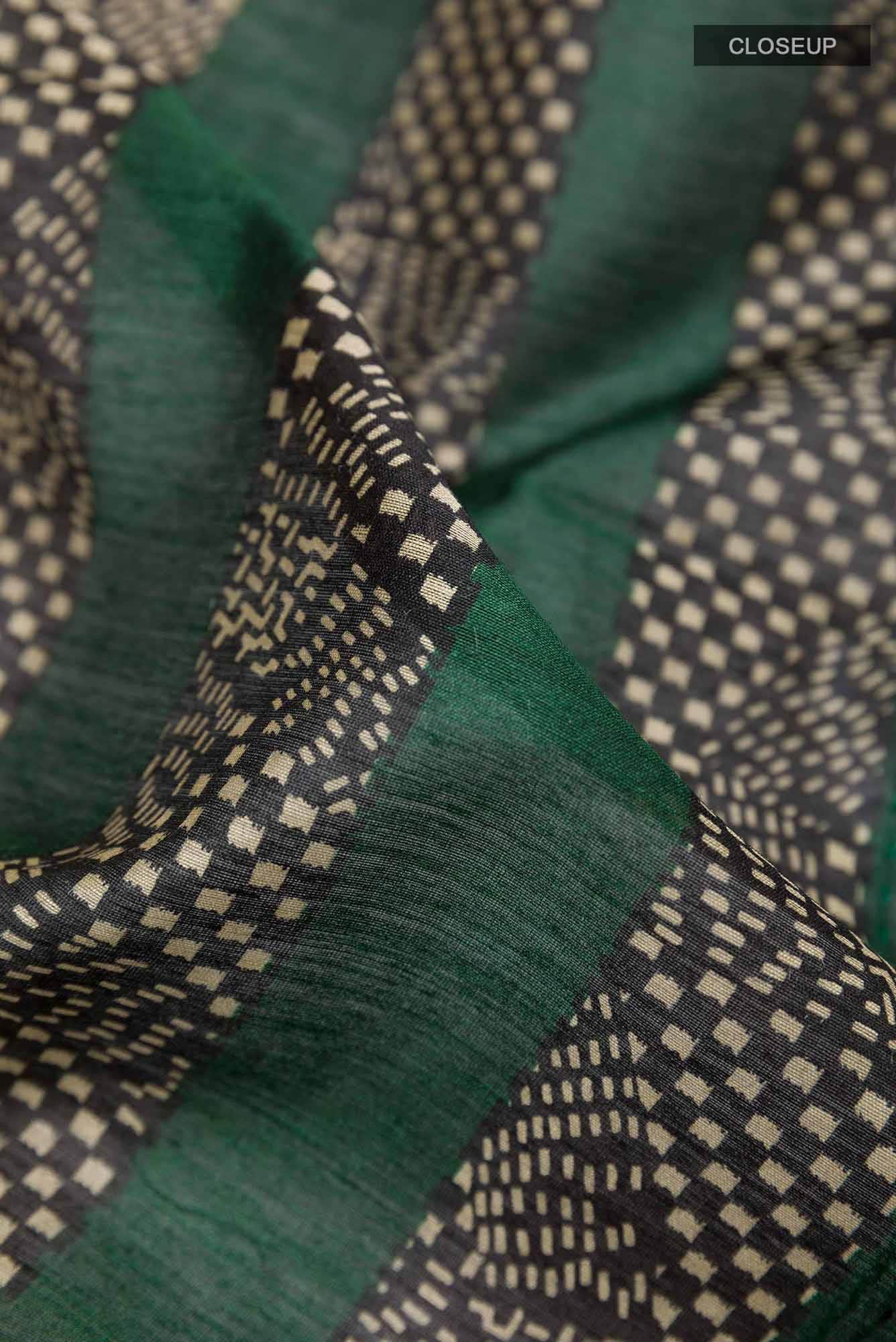 Black Tussar Saree