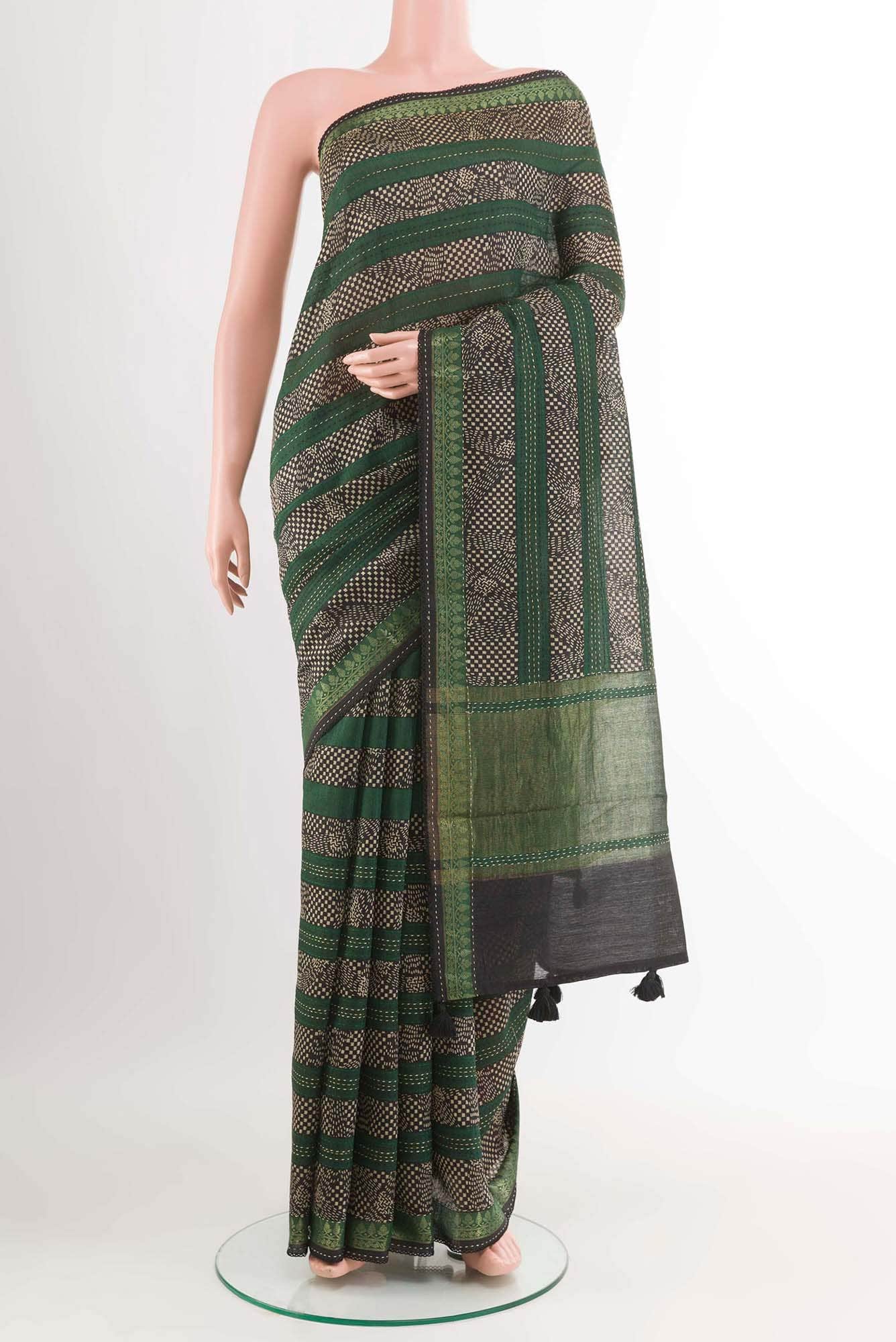 Black Tussar Saree