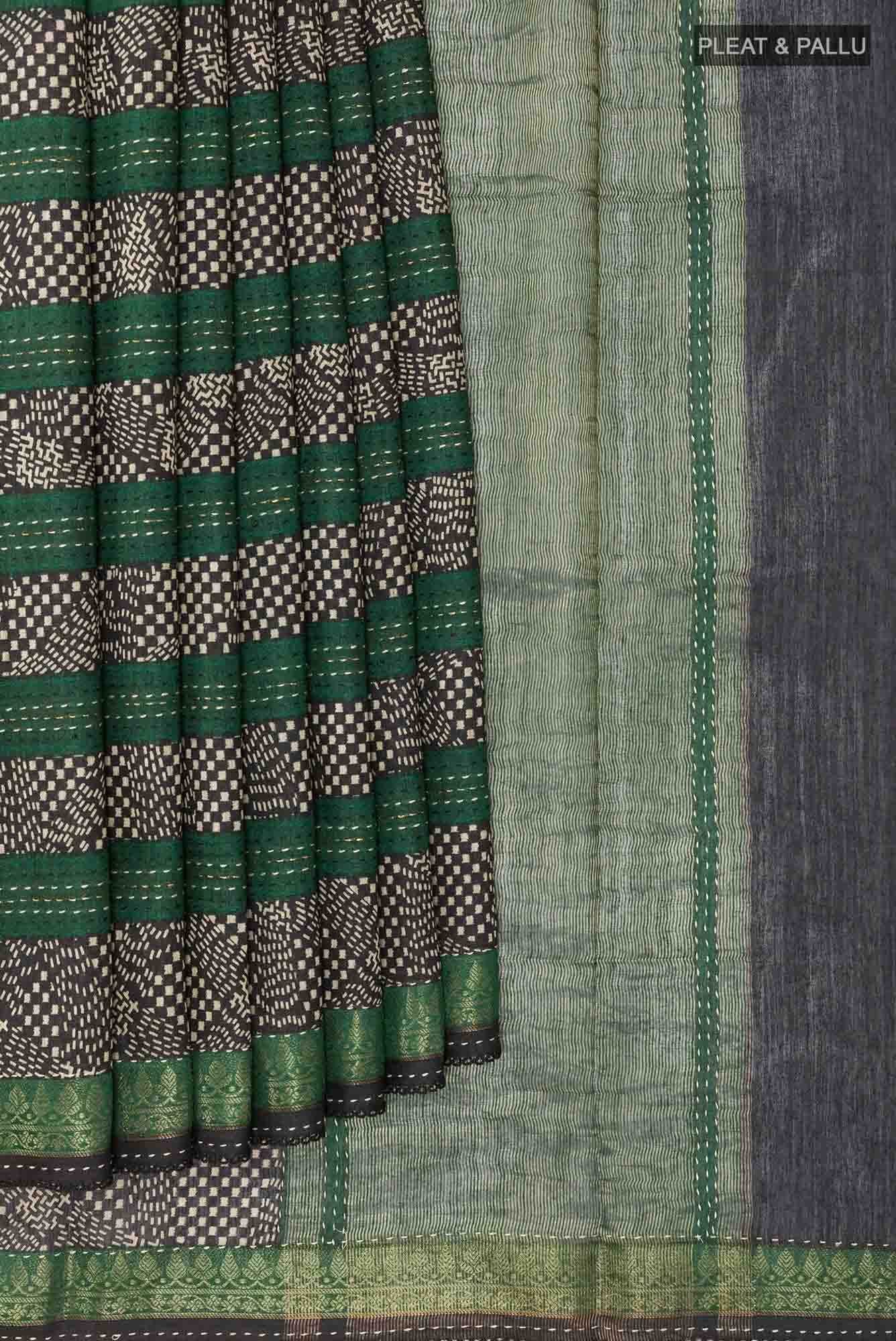 Black Tussar Saree