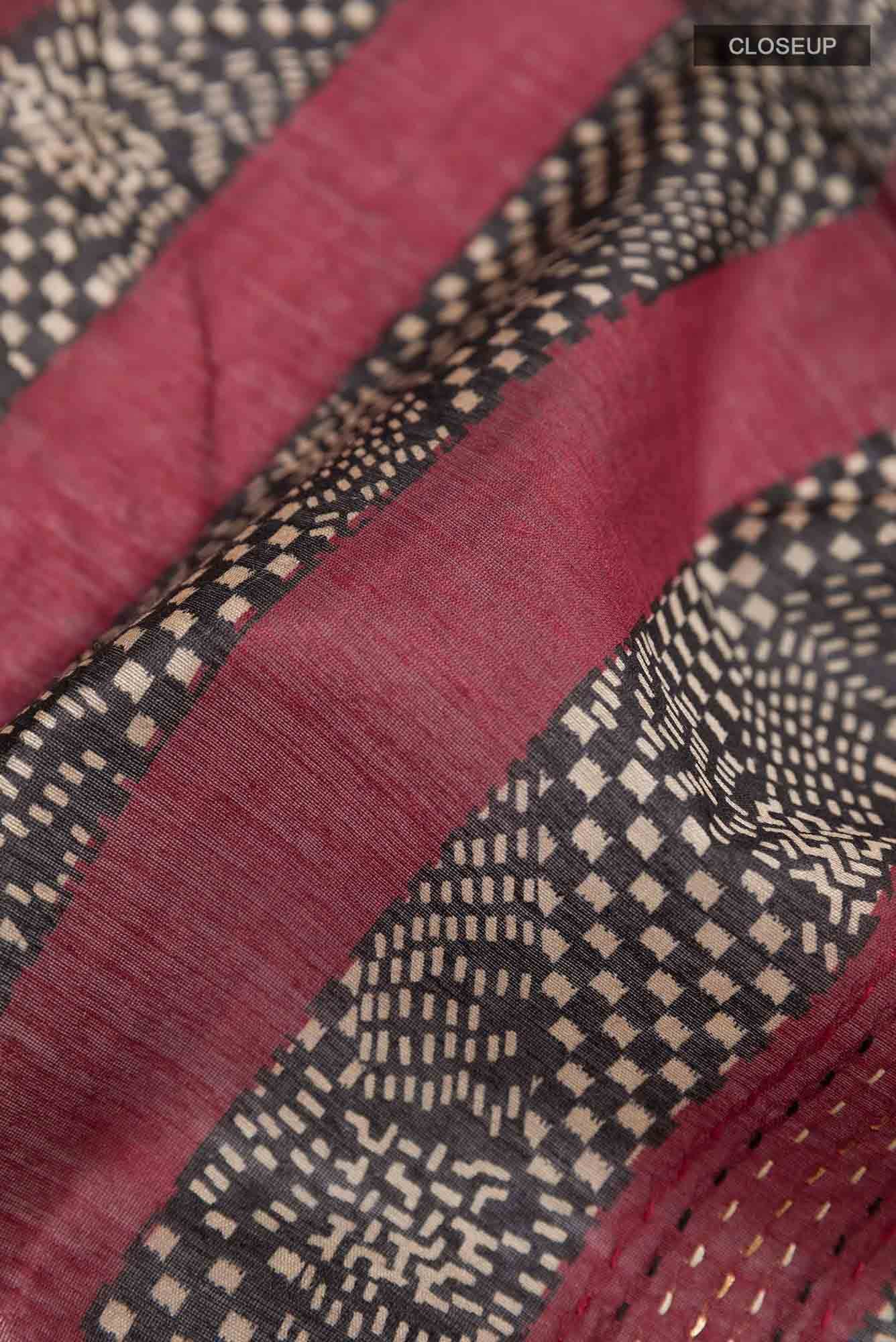 Black Tussar Saree