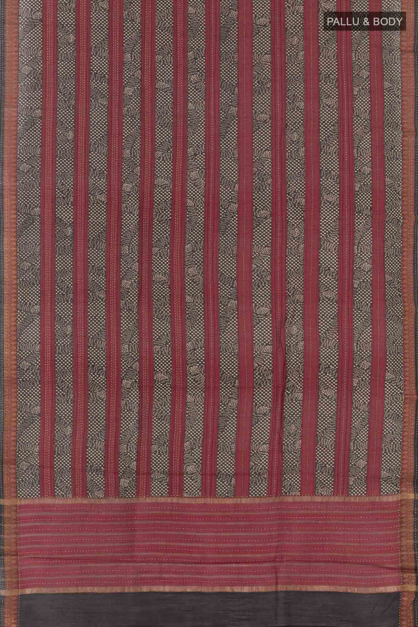 Black Tussar Saree