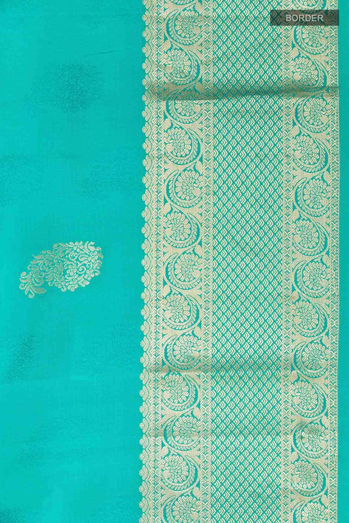 Sea Green Kanchipuram Silk Saree