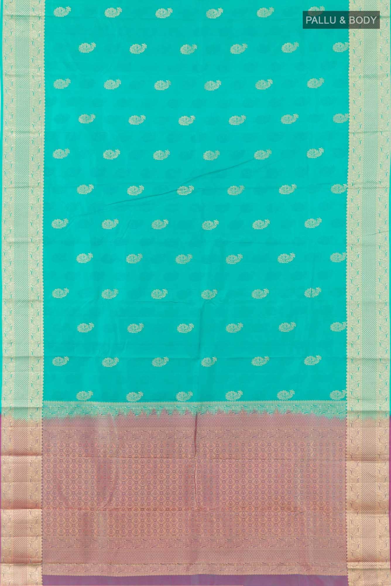 Sea Green Kanchipuram Silk Saree