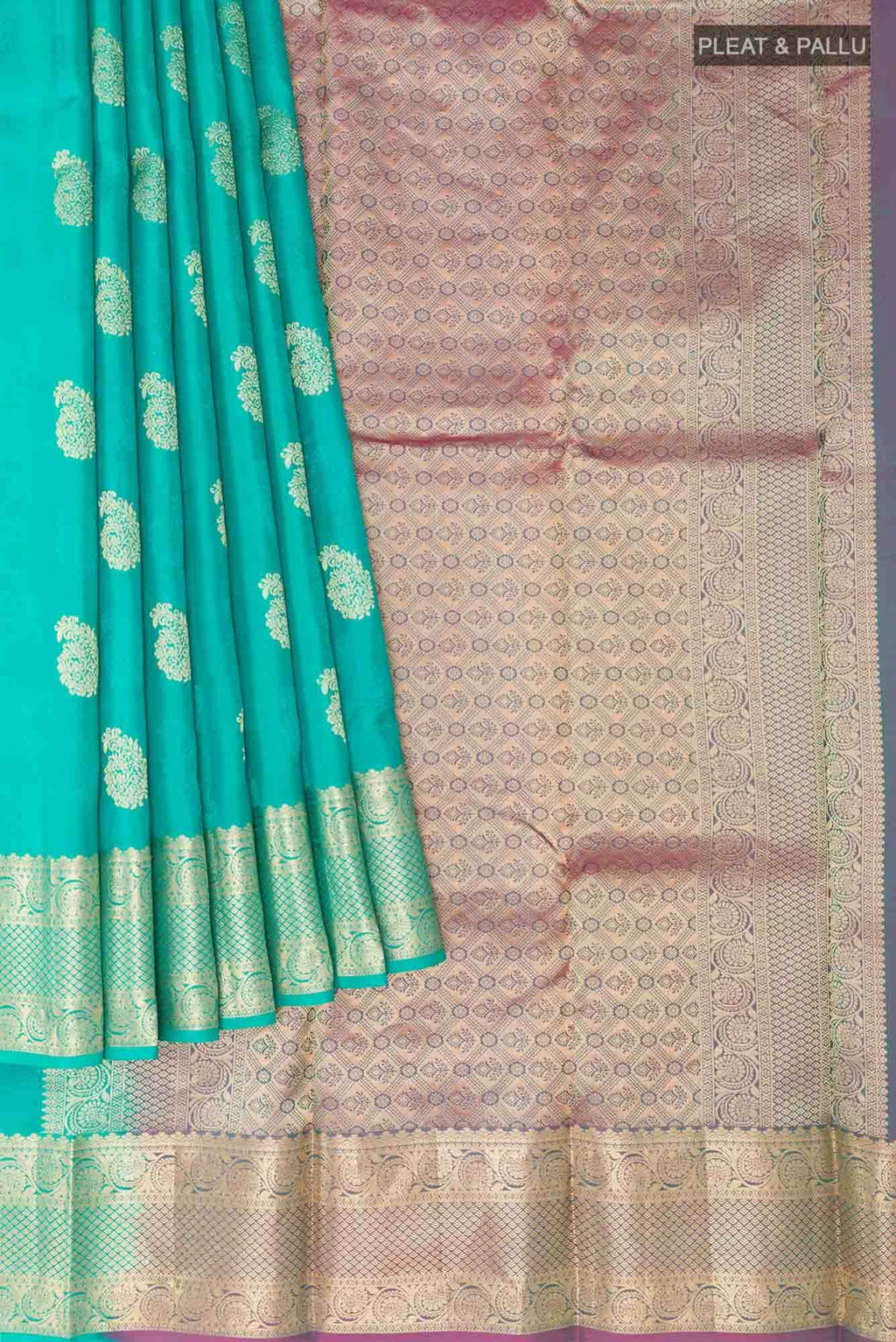 Sea Green Kanchipuram Silk Saree