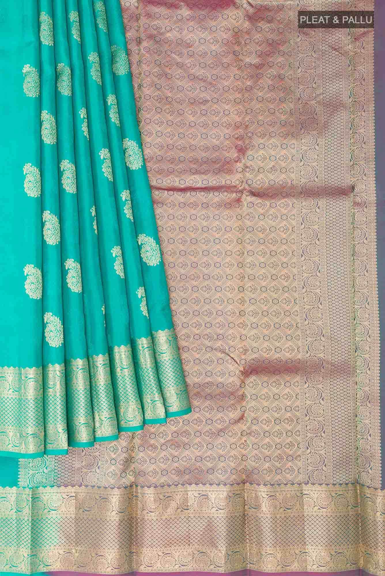 Sea Green Kanchipuram Silk Saree