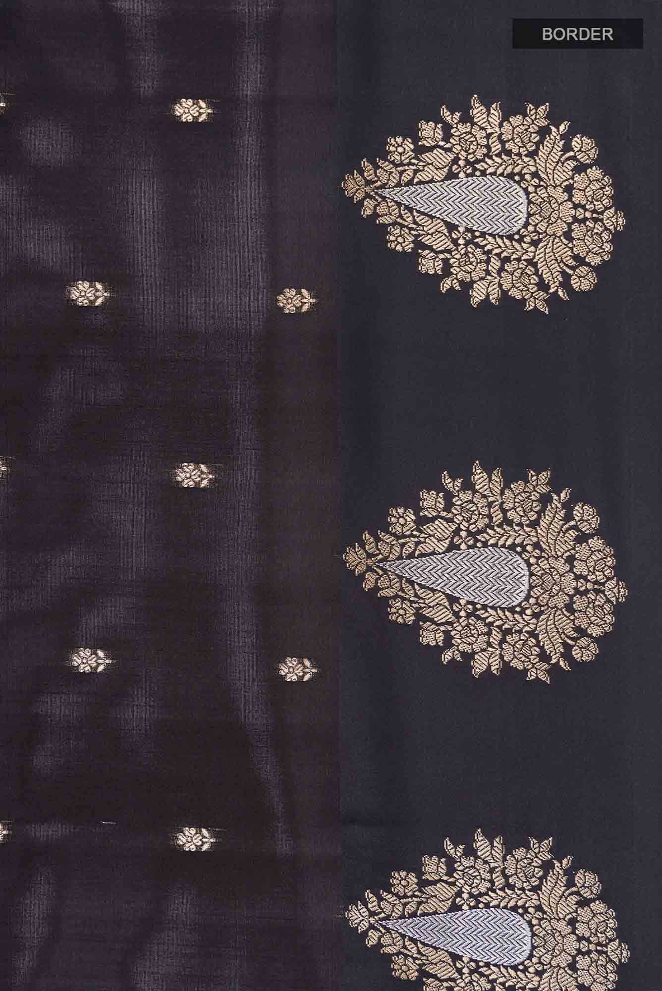 Black Blended Banarasi Silk Saree