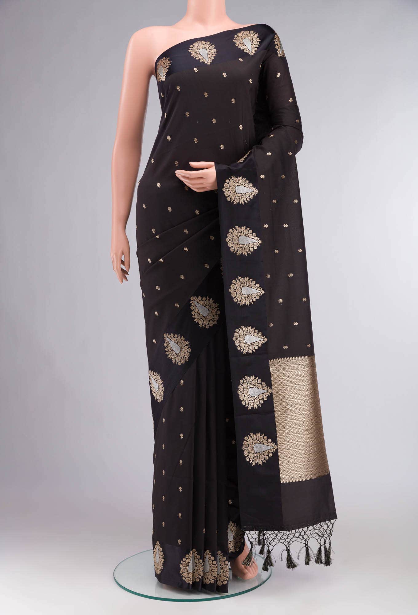 Black Blended Banarasi Silk Saree