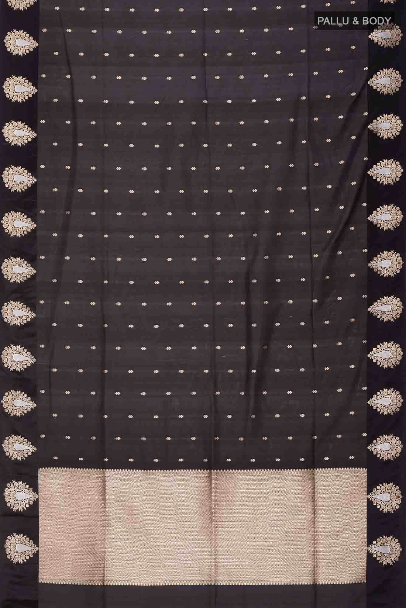 Black Blended Banarasi Silk Saree