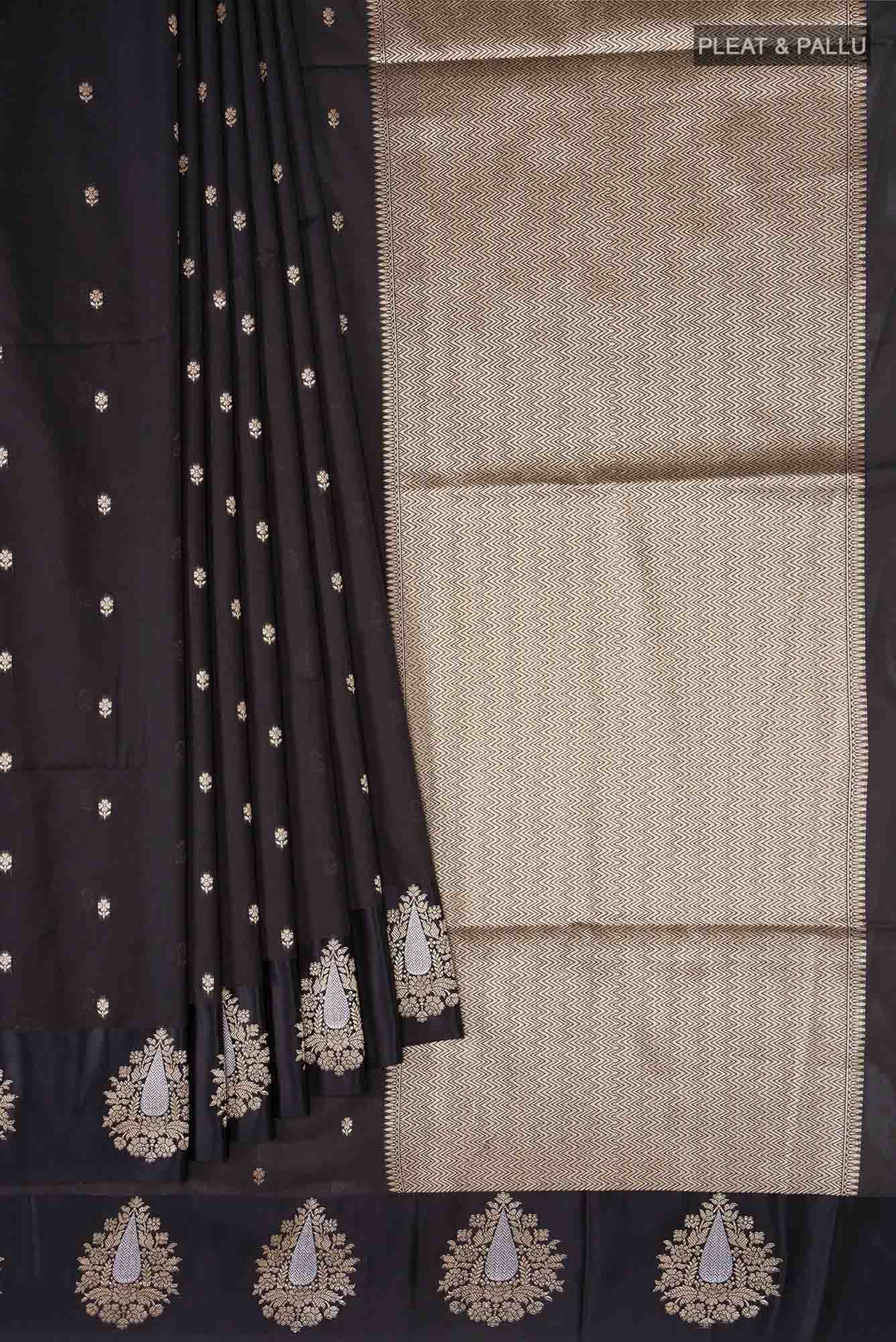 Black Blended Banarasi Silk Saree
