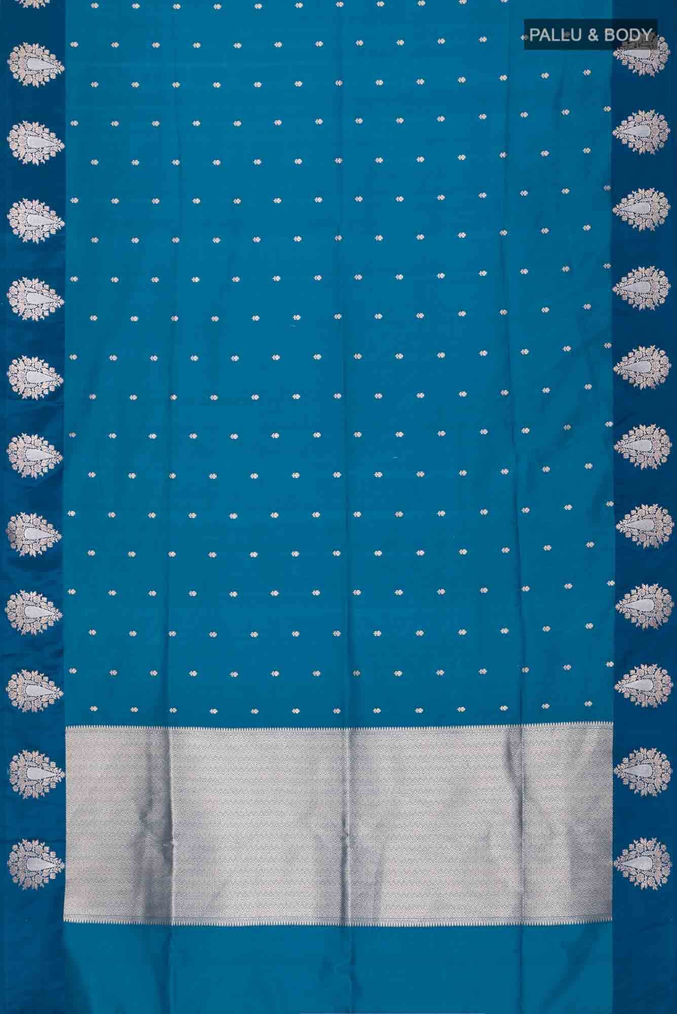 Blue Blended Banarasi Silk Saree