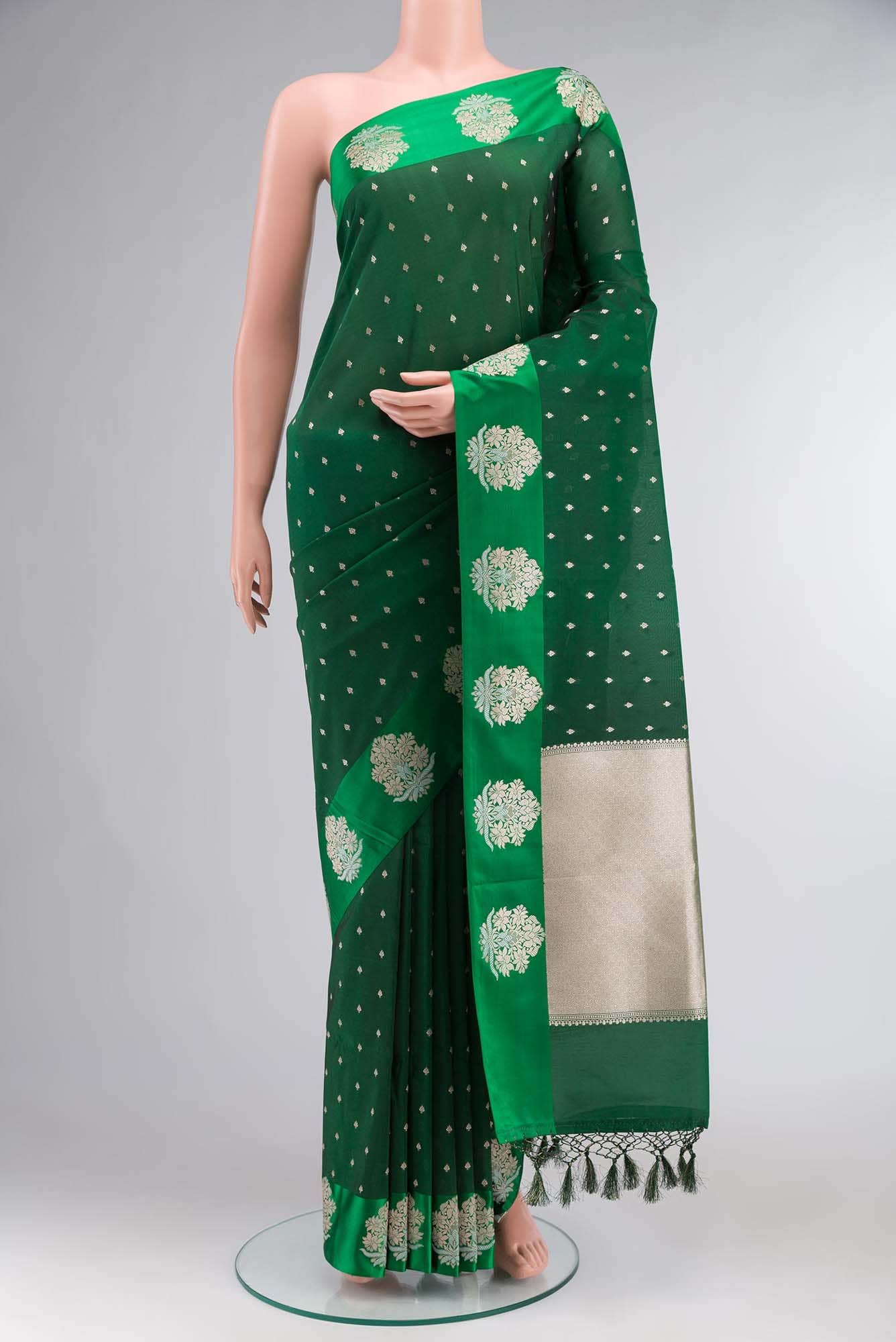 Green Blended Banarasi Silk Saree