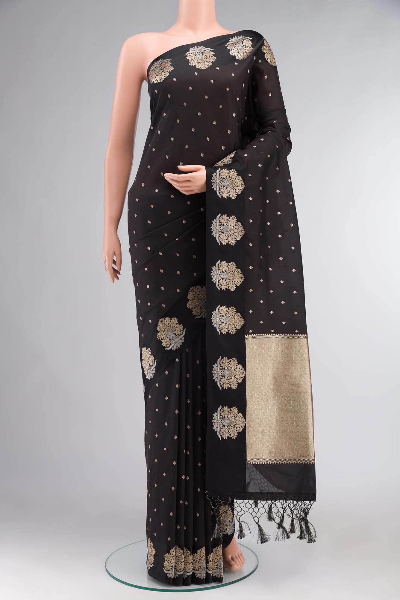 Black Blended Banarasi Silk Saree