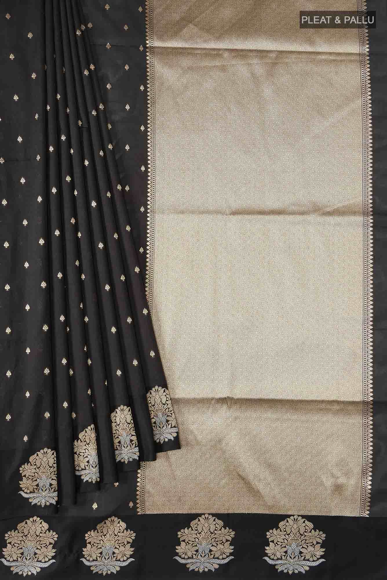 Black Blended Banarasi Silk Saree