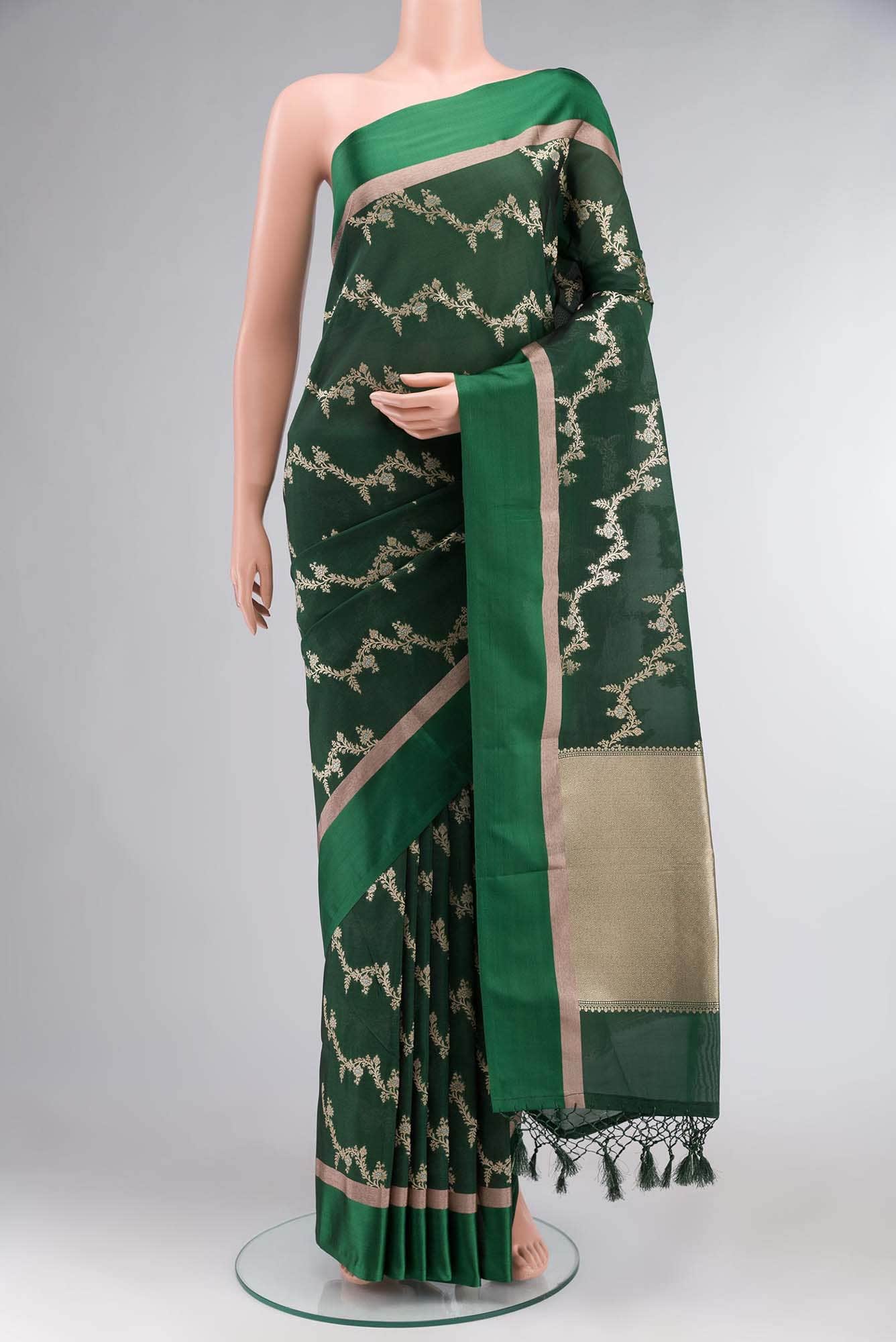 Green Blended Banarasi Silk Saree