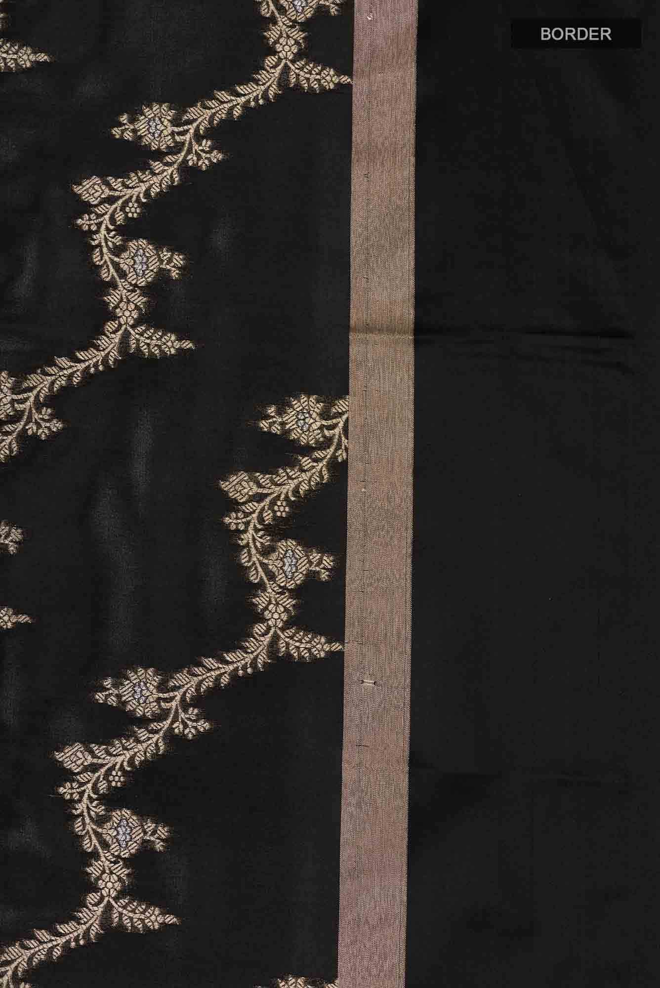 Black Blended Banarasi Silk Saree