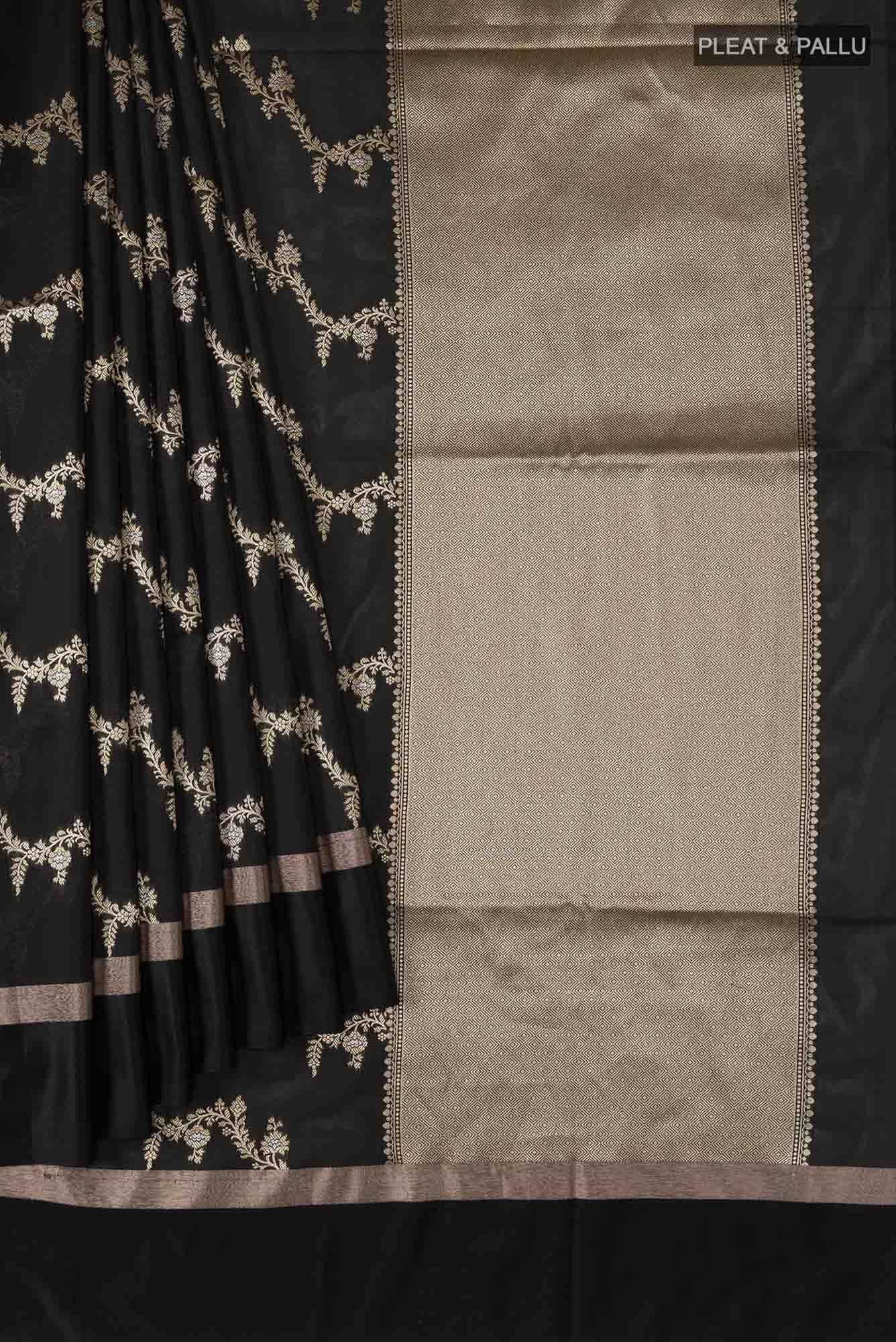 Black Blended Banarasi Silk Saree