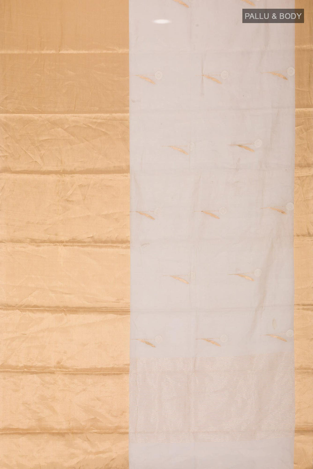 Beige Chanderi Silk Saree