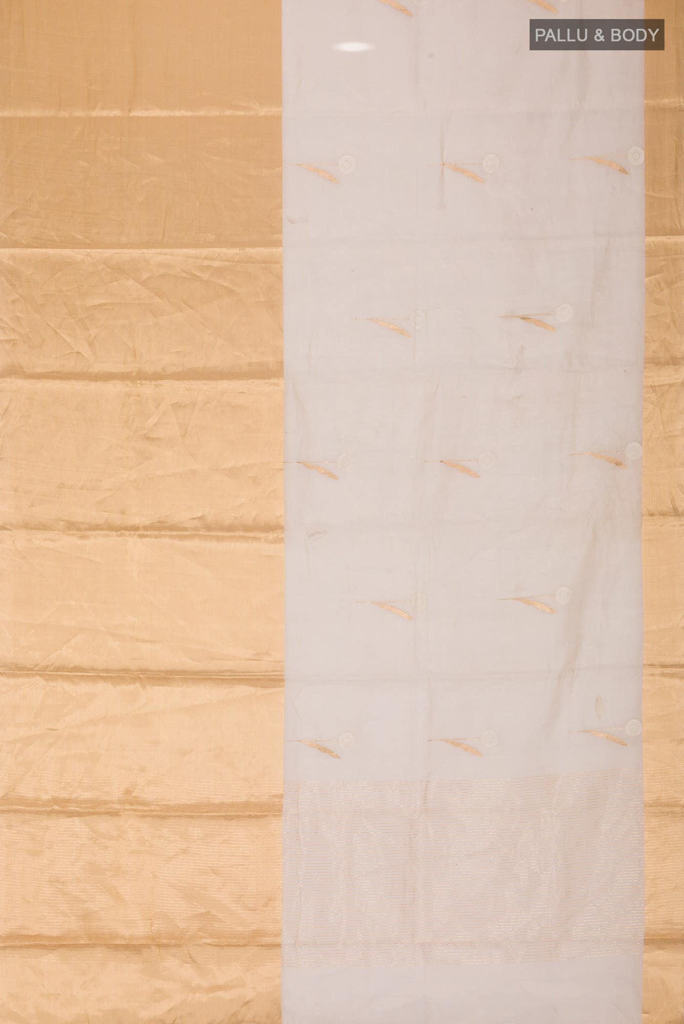 Beige Chanderi Silk Saree
