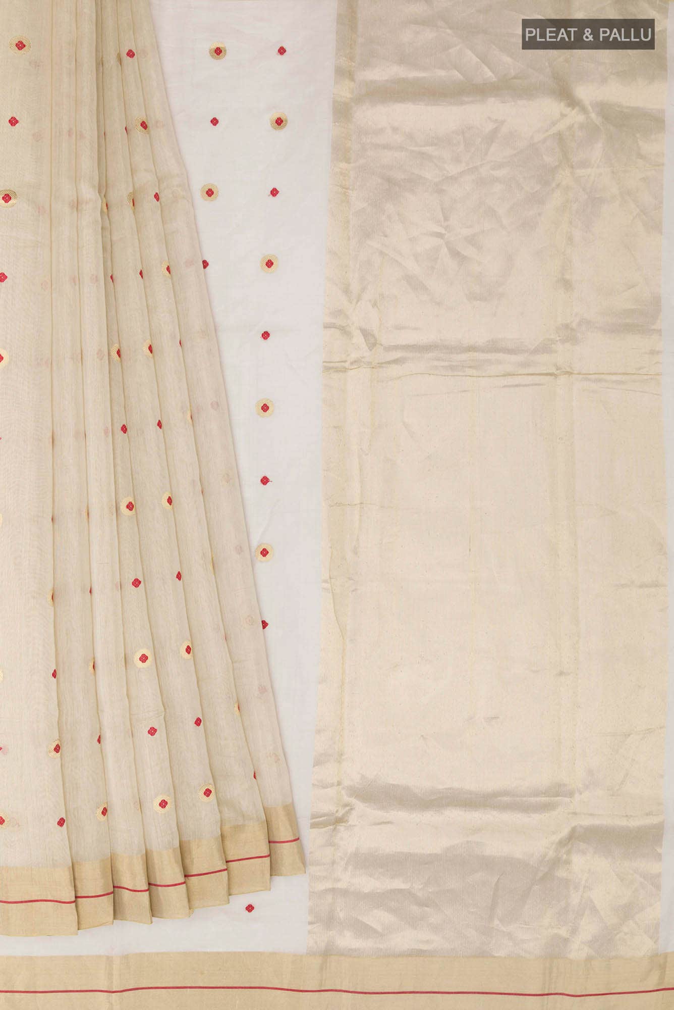 Beige Banarasi Tissue Silk Saree