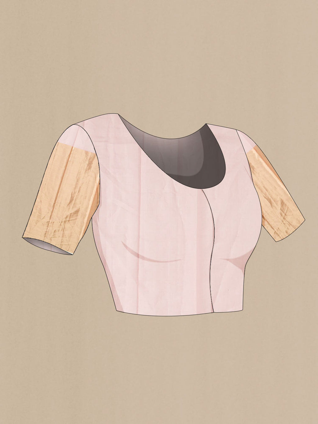 Rose Gold Chanderi Silk Saree