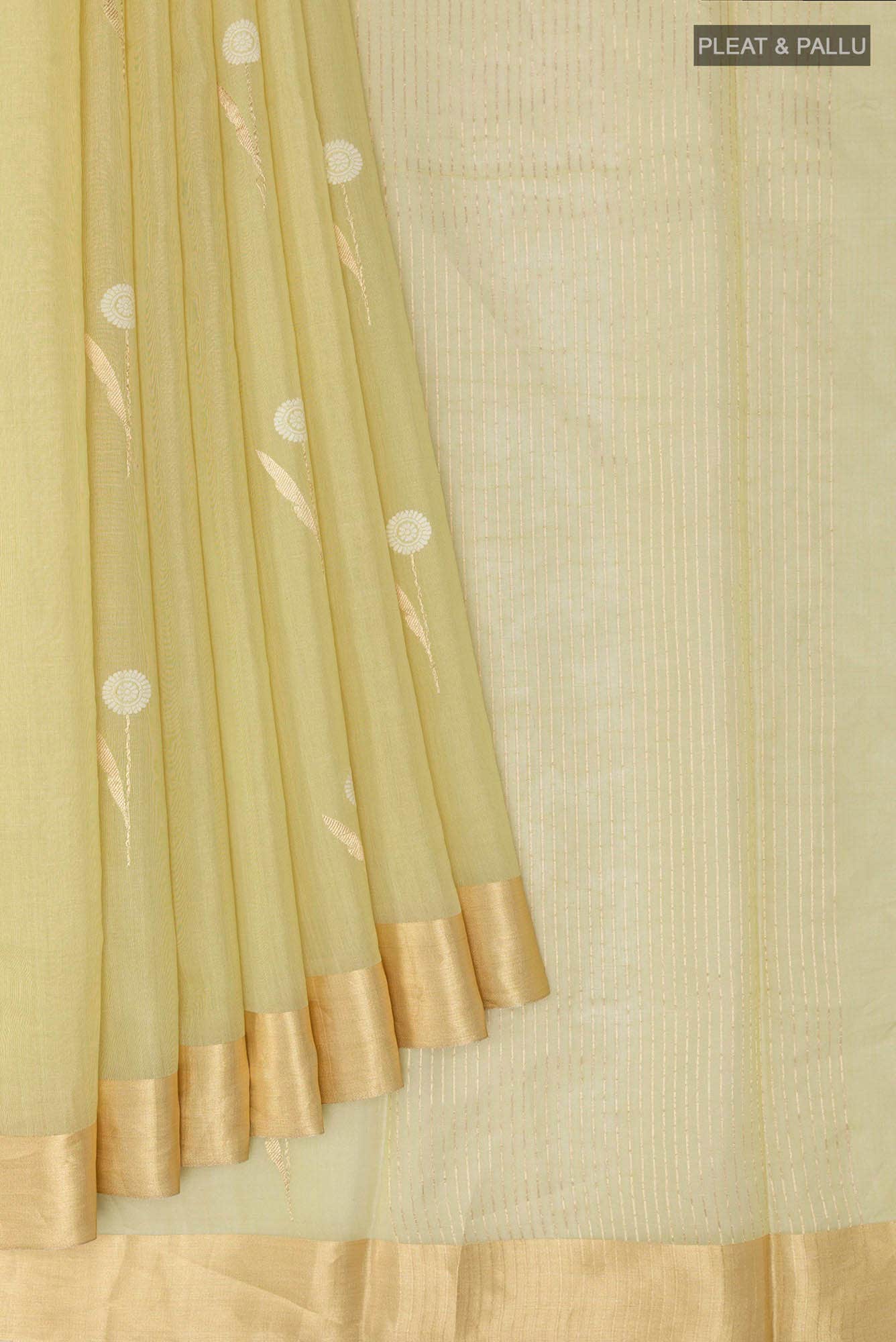 Beige Banarasi Tissue Silk Saree