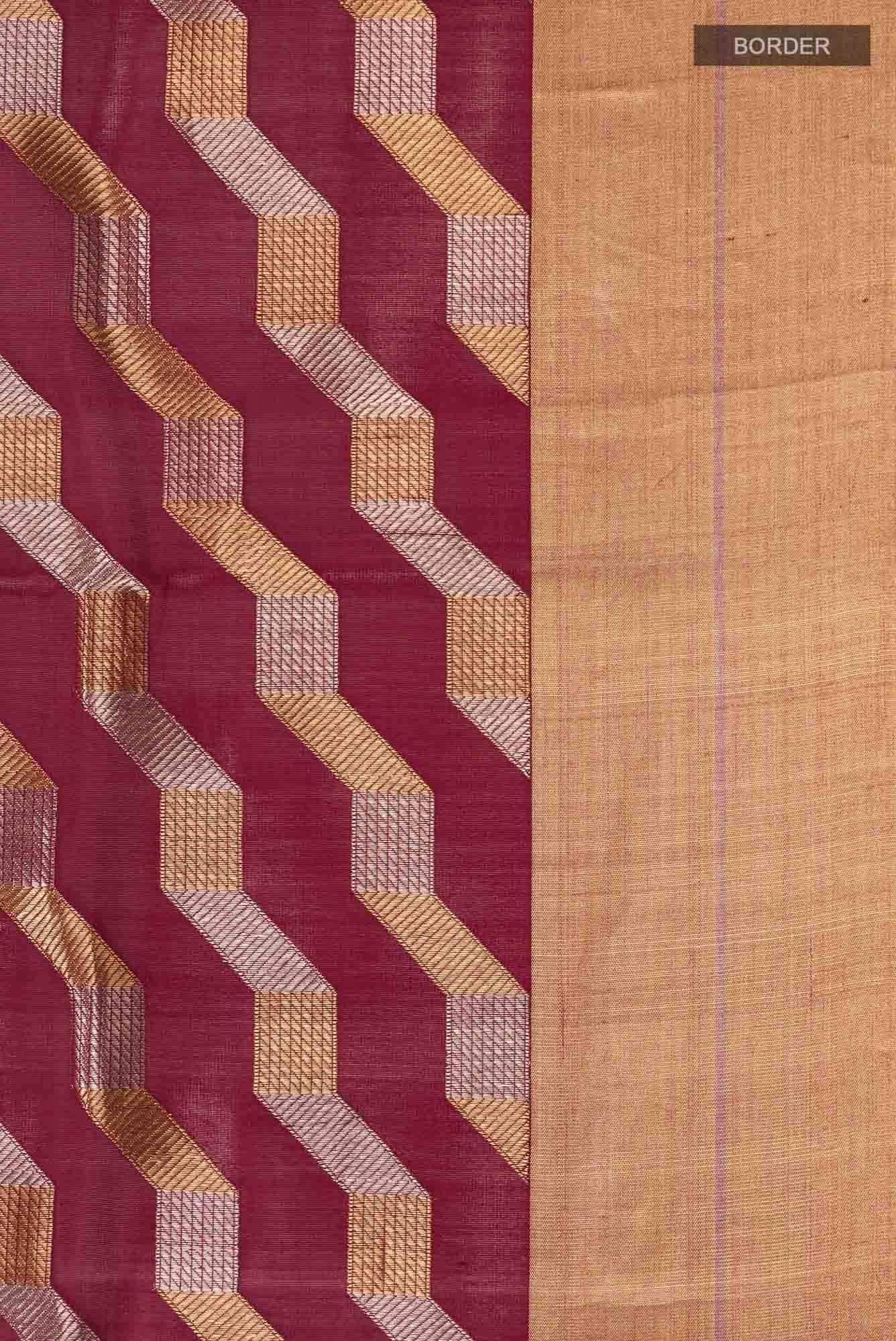 Maroon Chanderi Silk Saree