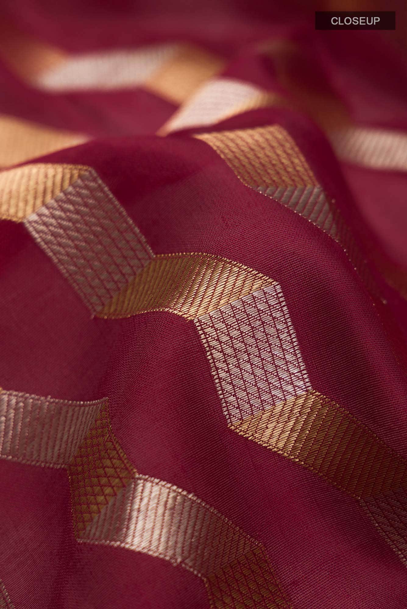 Maroon Chanderi Silk Saree