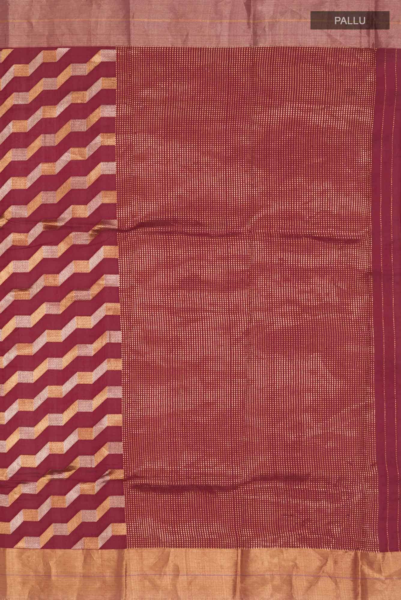 Maroon Chanderi Silk Saree