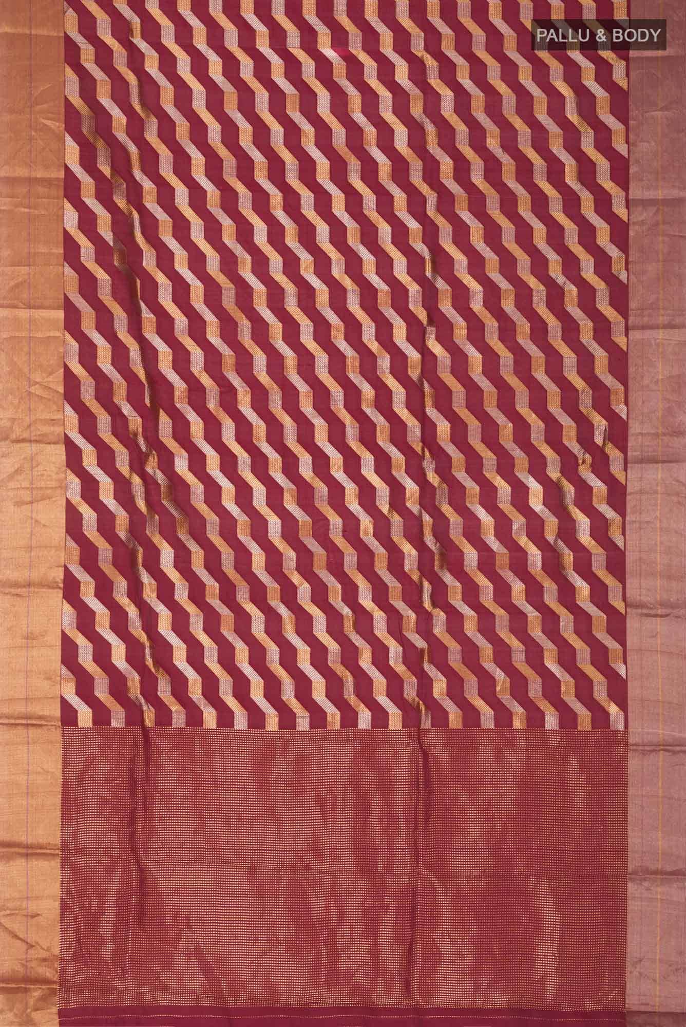 Maroon Chanderi Silk Saree