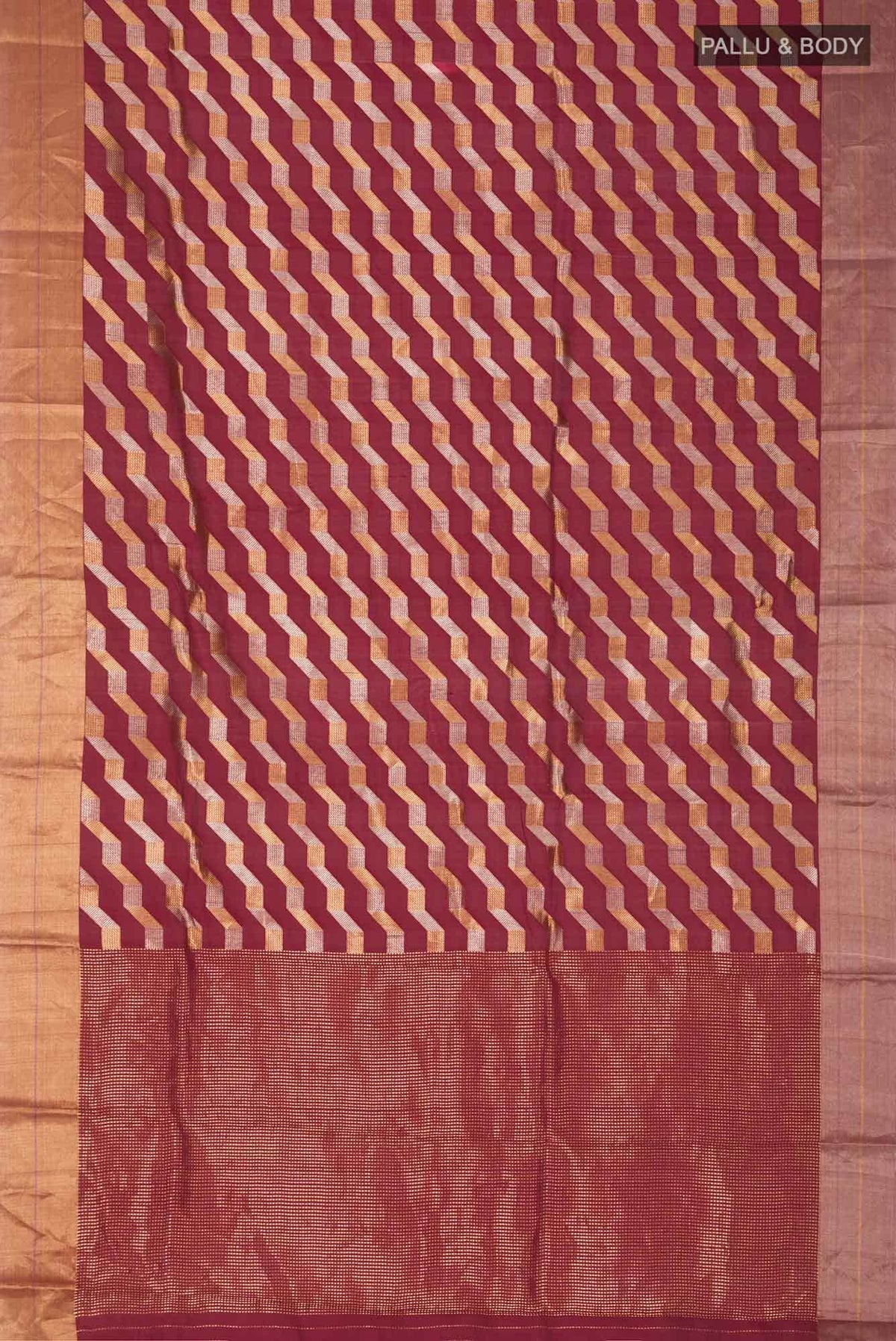 Maroon Chanderi Silk Saree