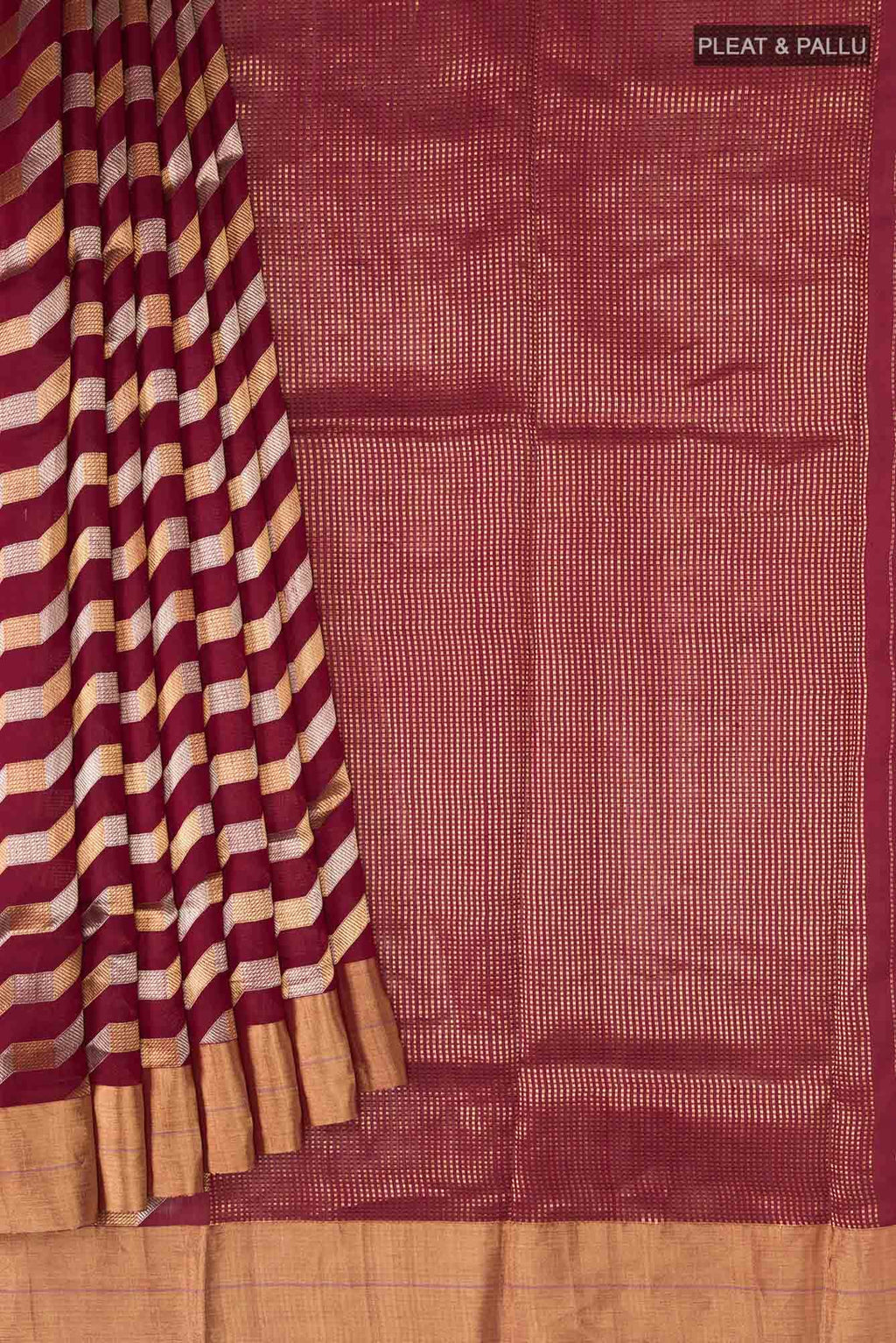 Maroon Chanderi Silk Saree