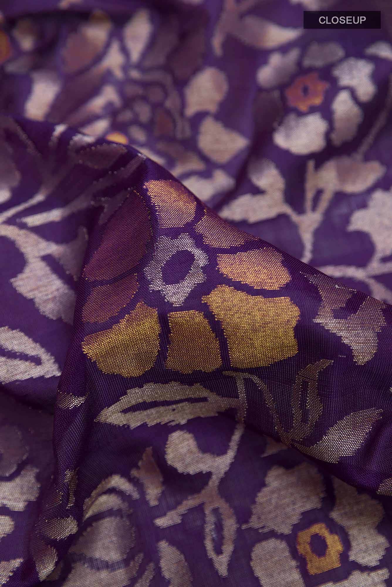 Pure Silk Pure Zari Purple Uppada Saree
