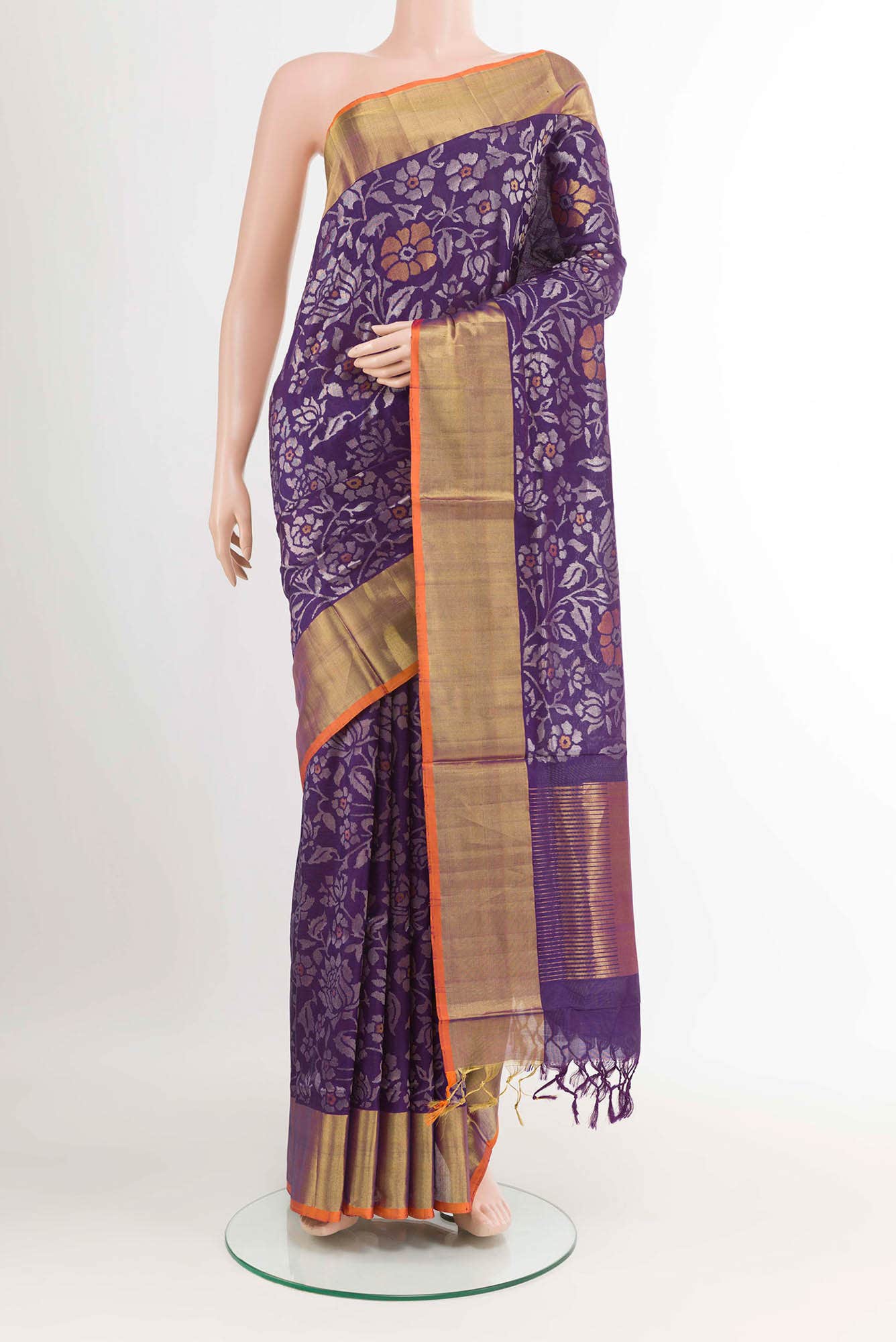 Pure Silk Pure Zari Purple Uppada Saree