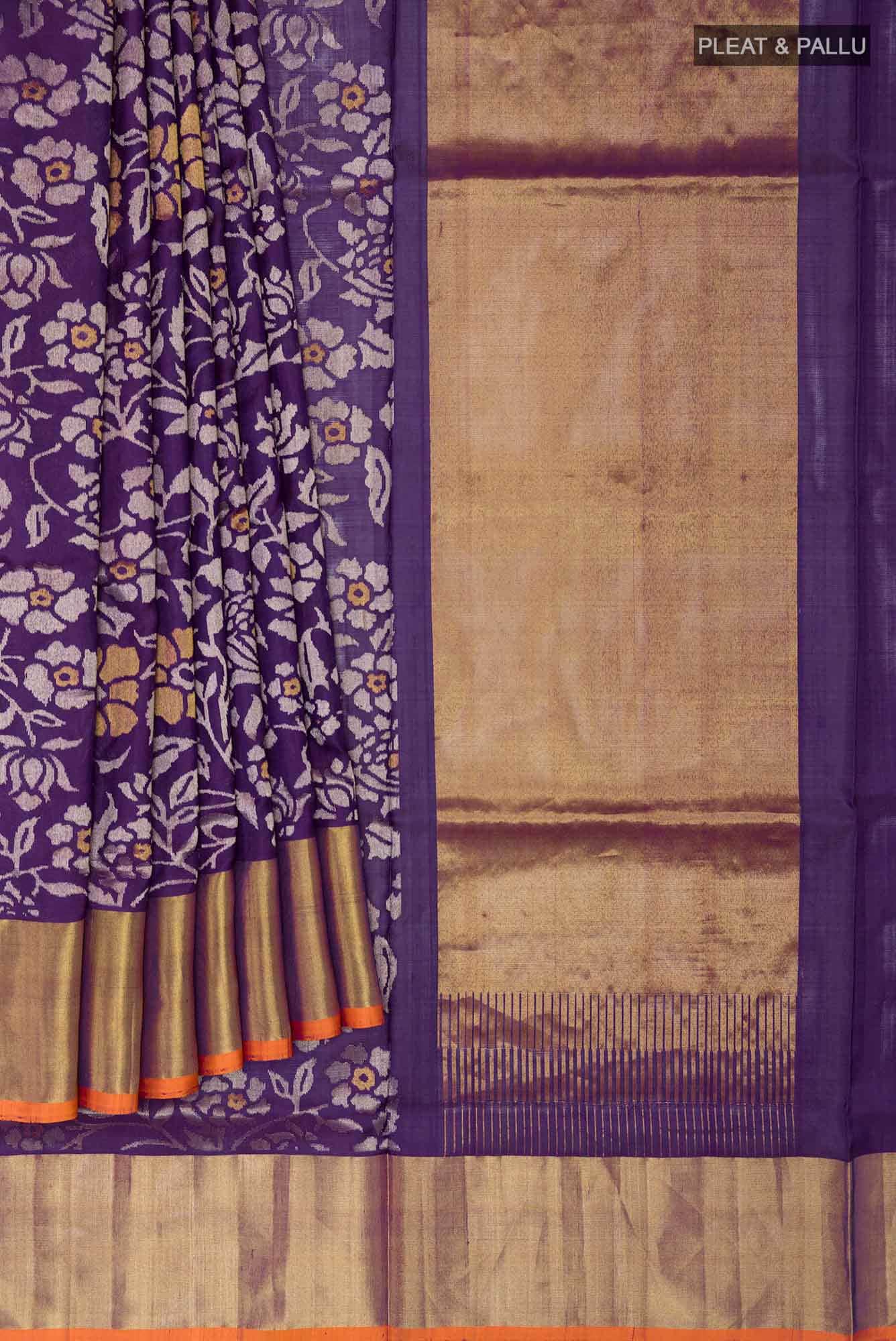 Pure Silk Pure Zari Purple Uppada Saree