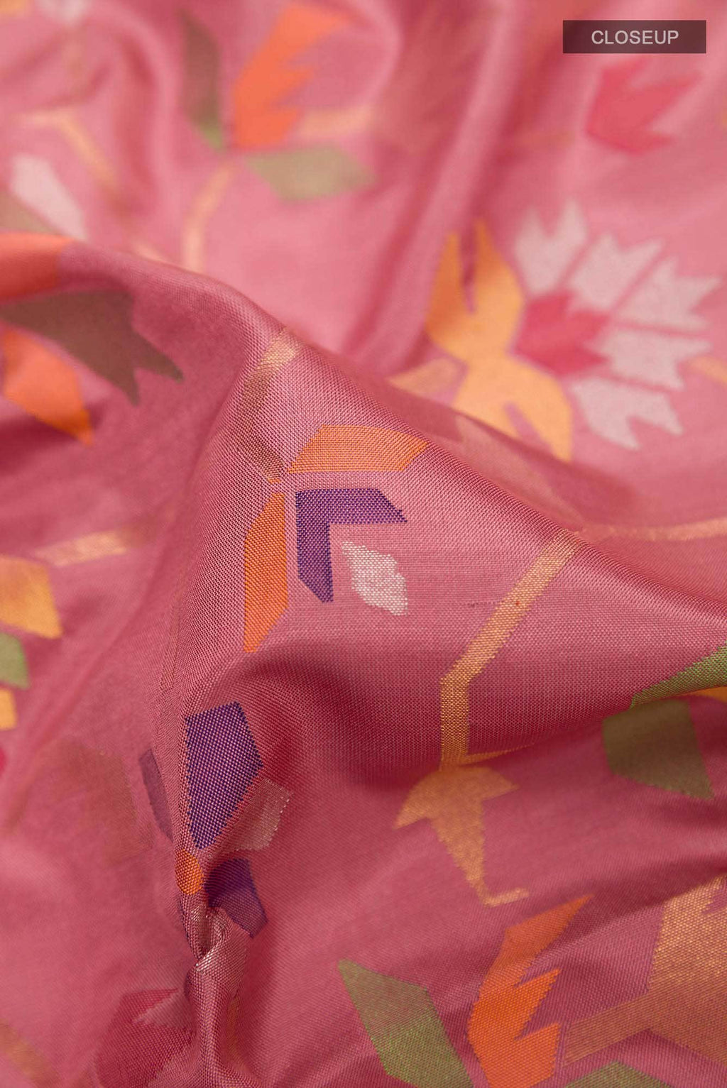 Pure Silk Pure Zari Pink Uppada Saree