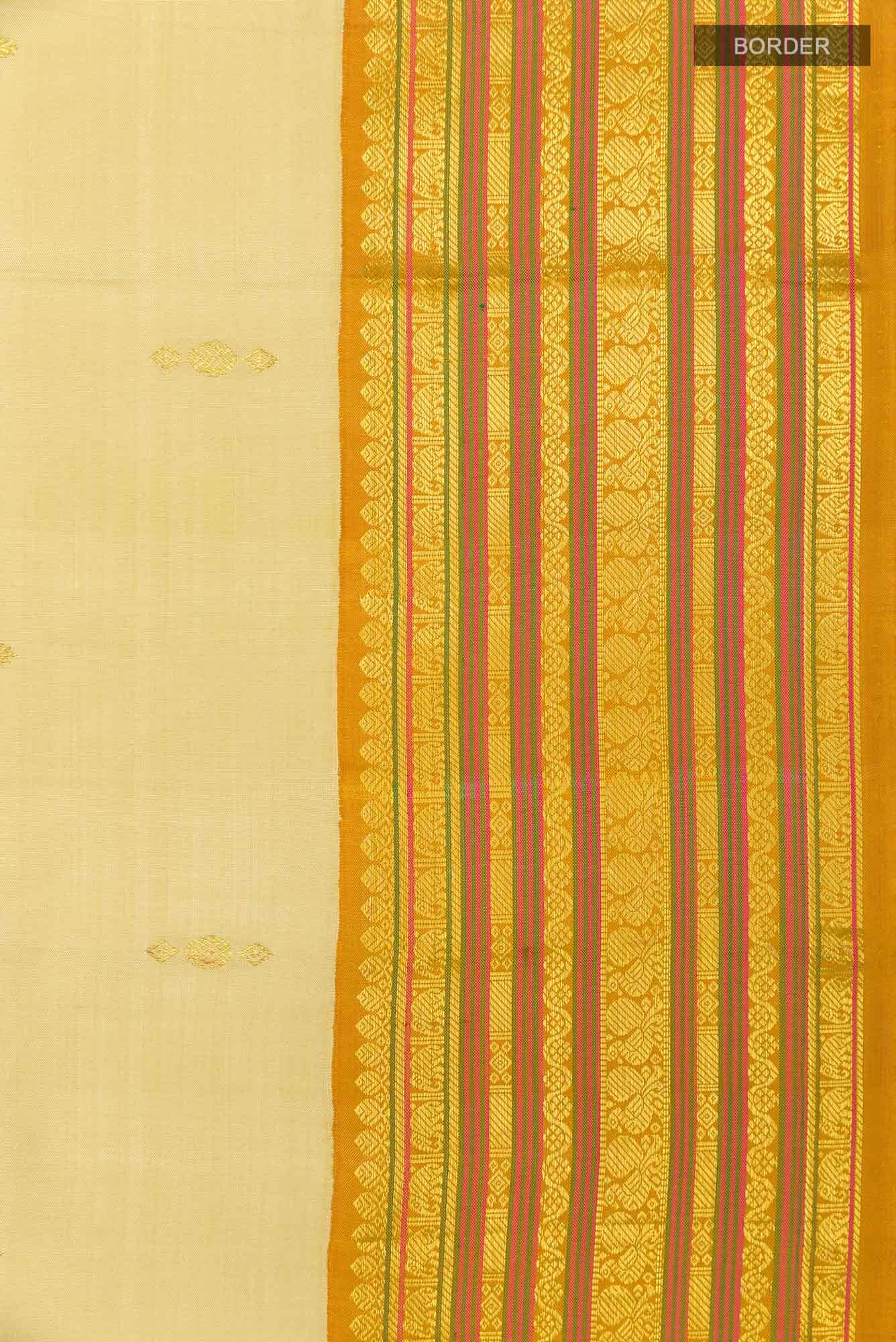 Beige Kanchipuram Silk Saree