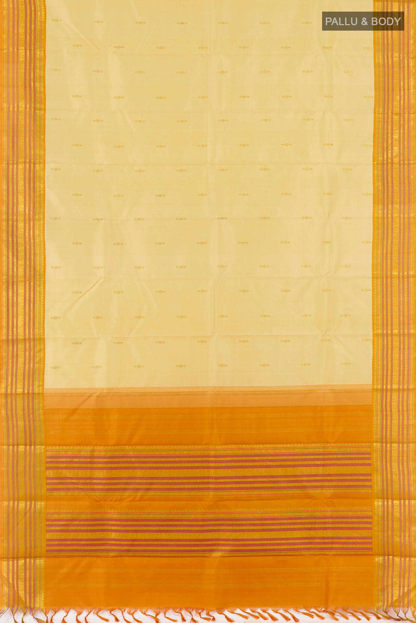 Beige Kanchipuram Silk Saree