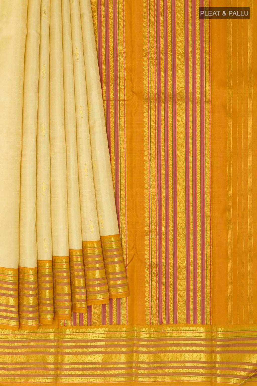Beige Kanchipuram Silk Saree