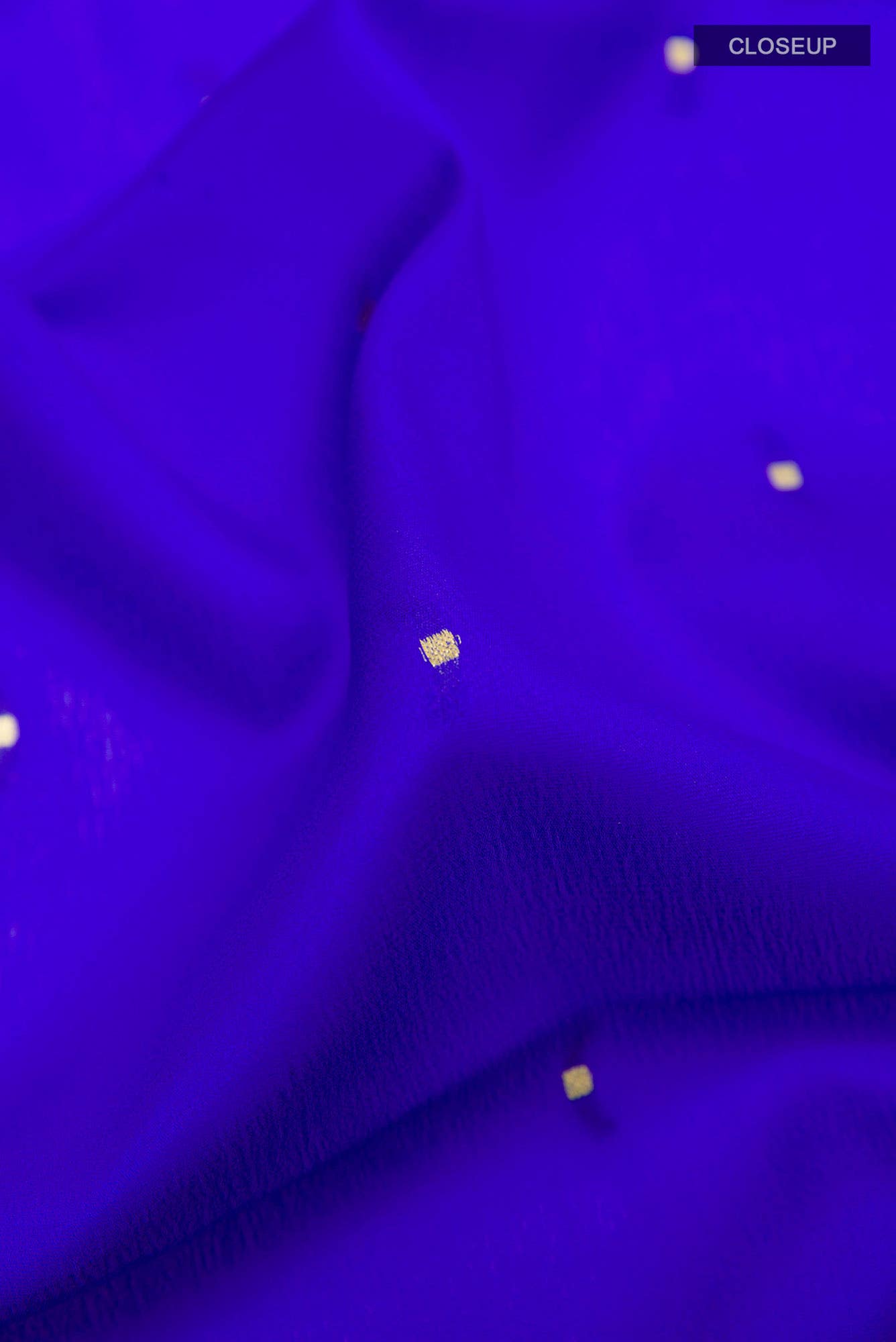 Blue Mysore Crepe Saree