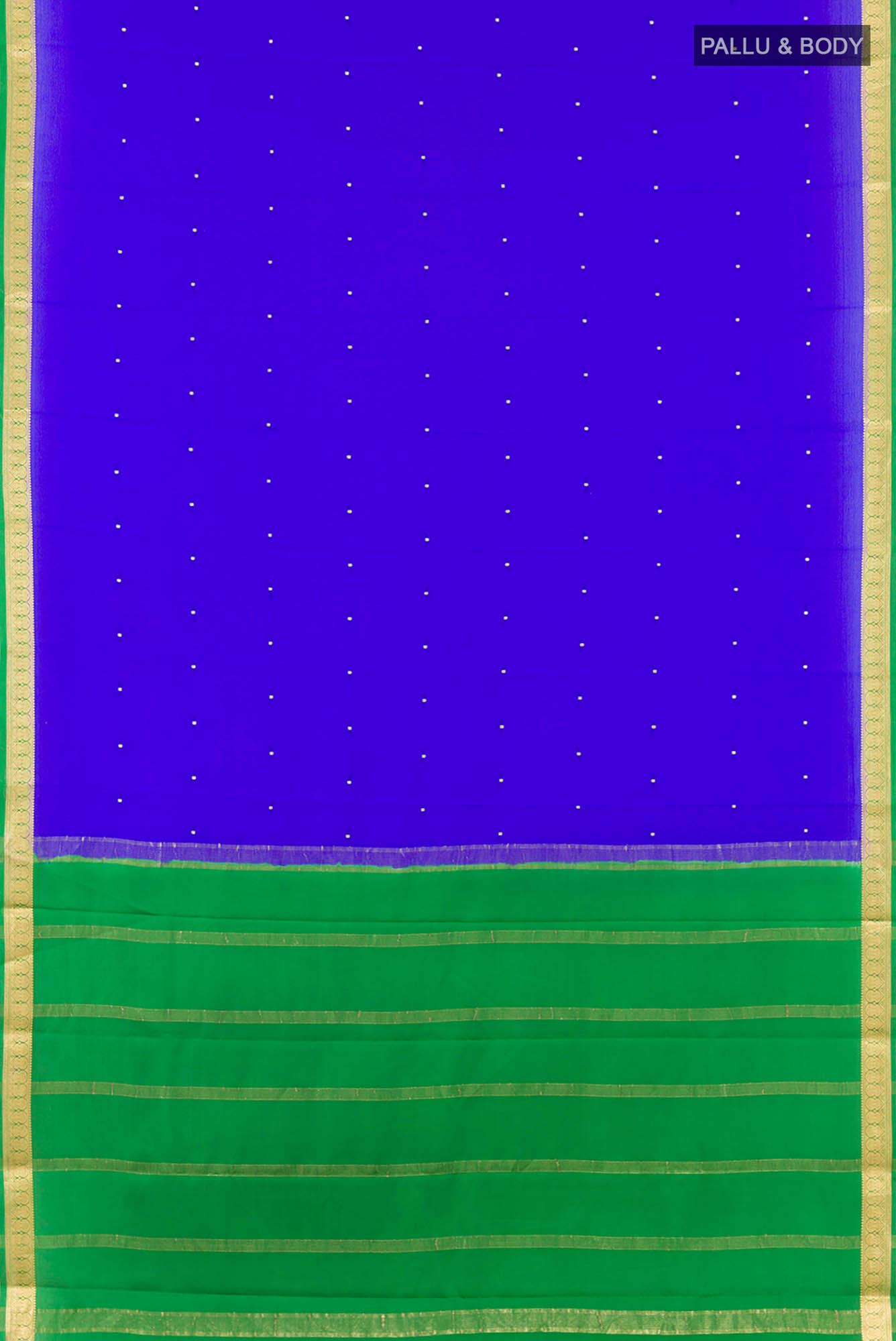 Blue Mysore Crepe Saree
