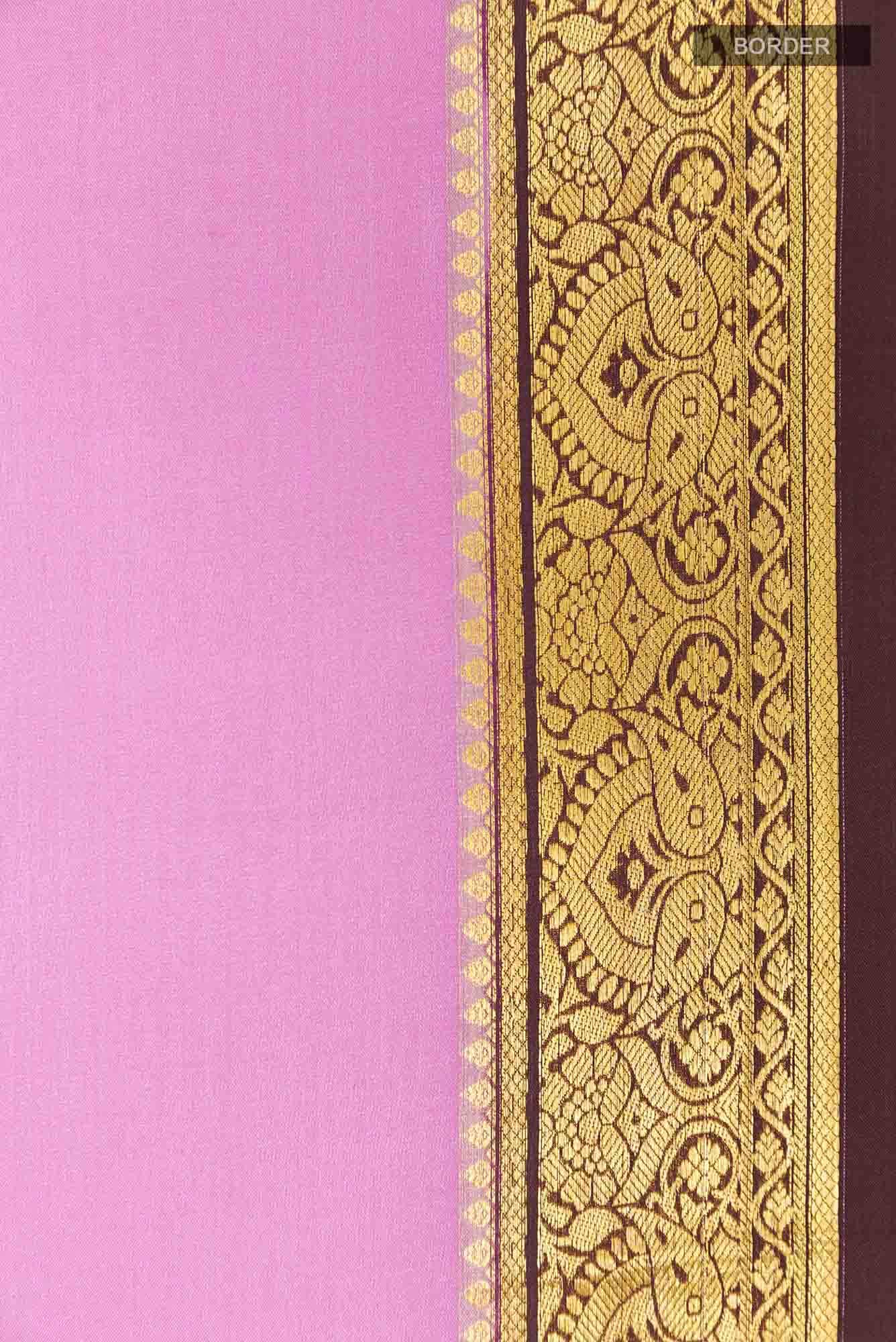 Pink Mysore Crepe Saree