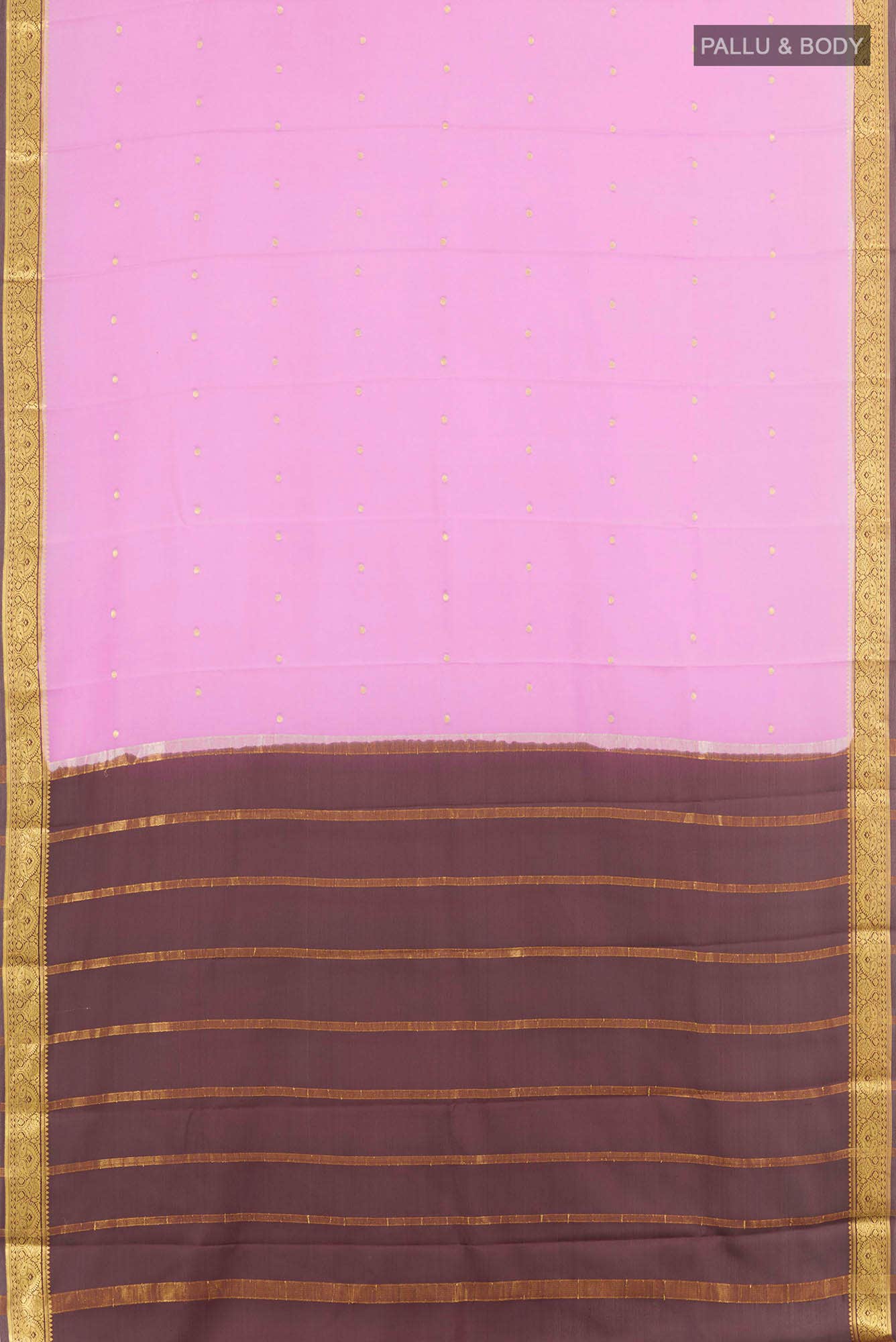 Pink Mysore Crepe Saree