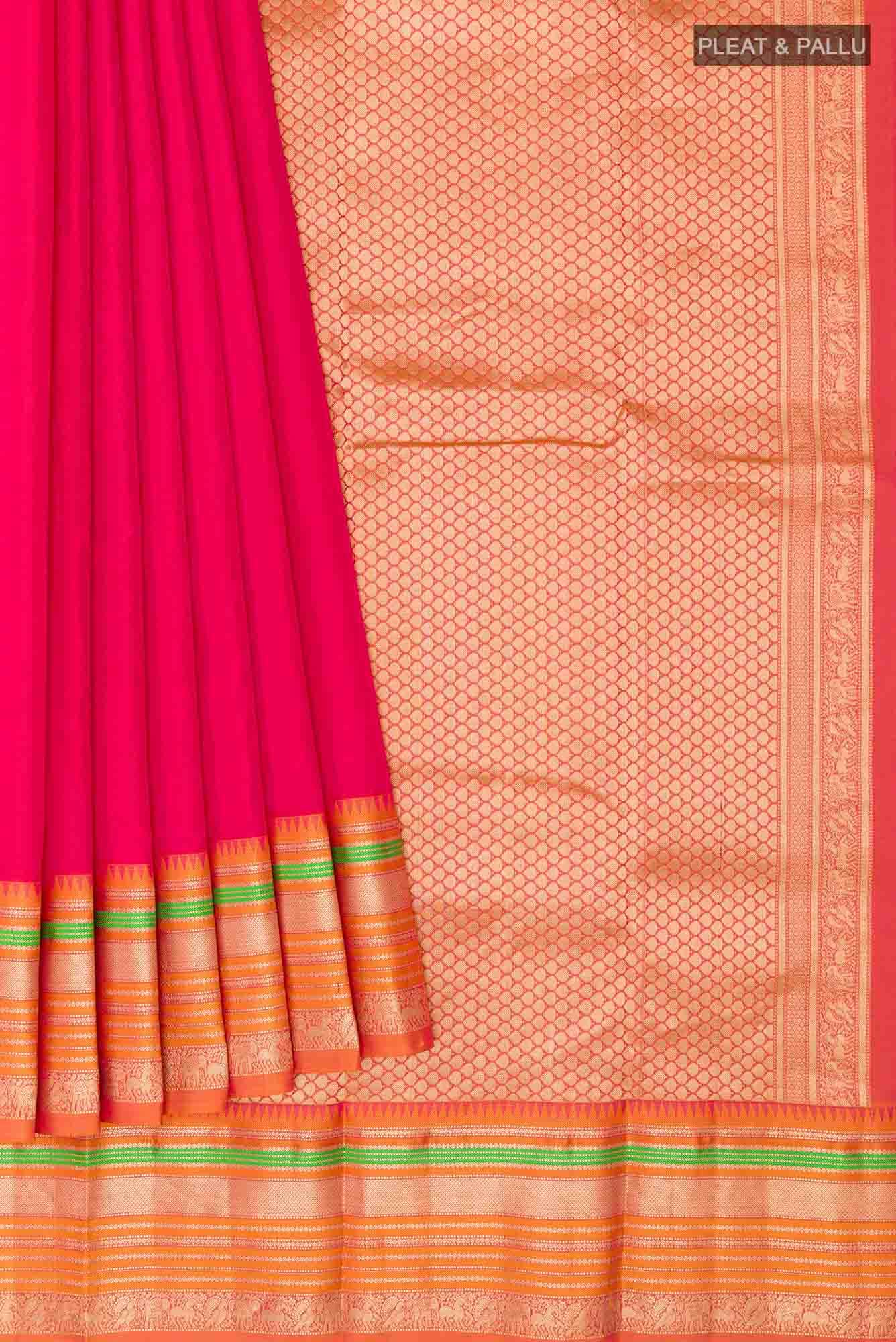 Pink Kanchipuram Silk Saree