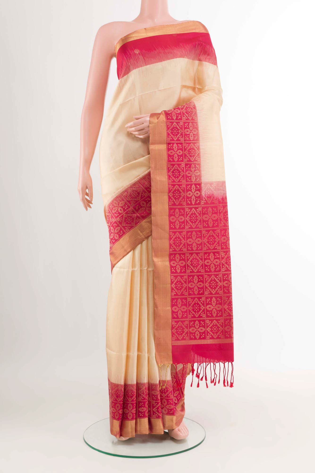 Beige Soft Silk Saree