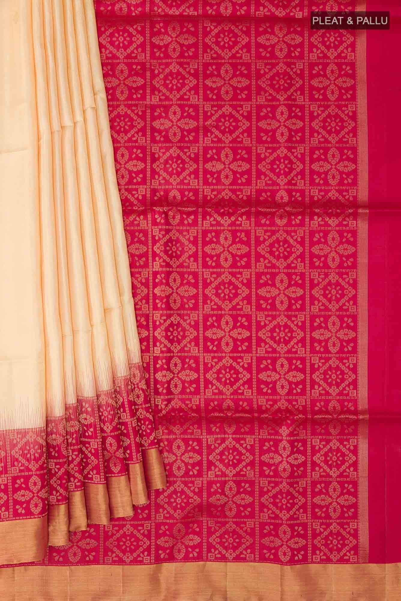 Beige Soft Silk Saree