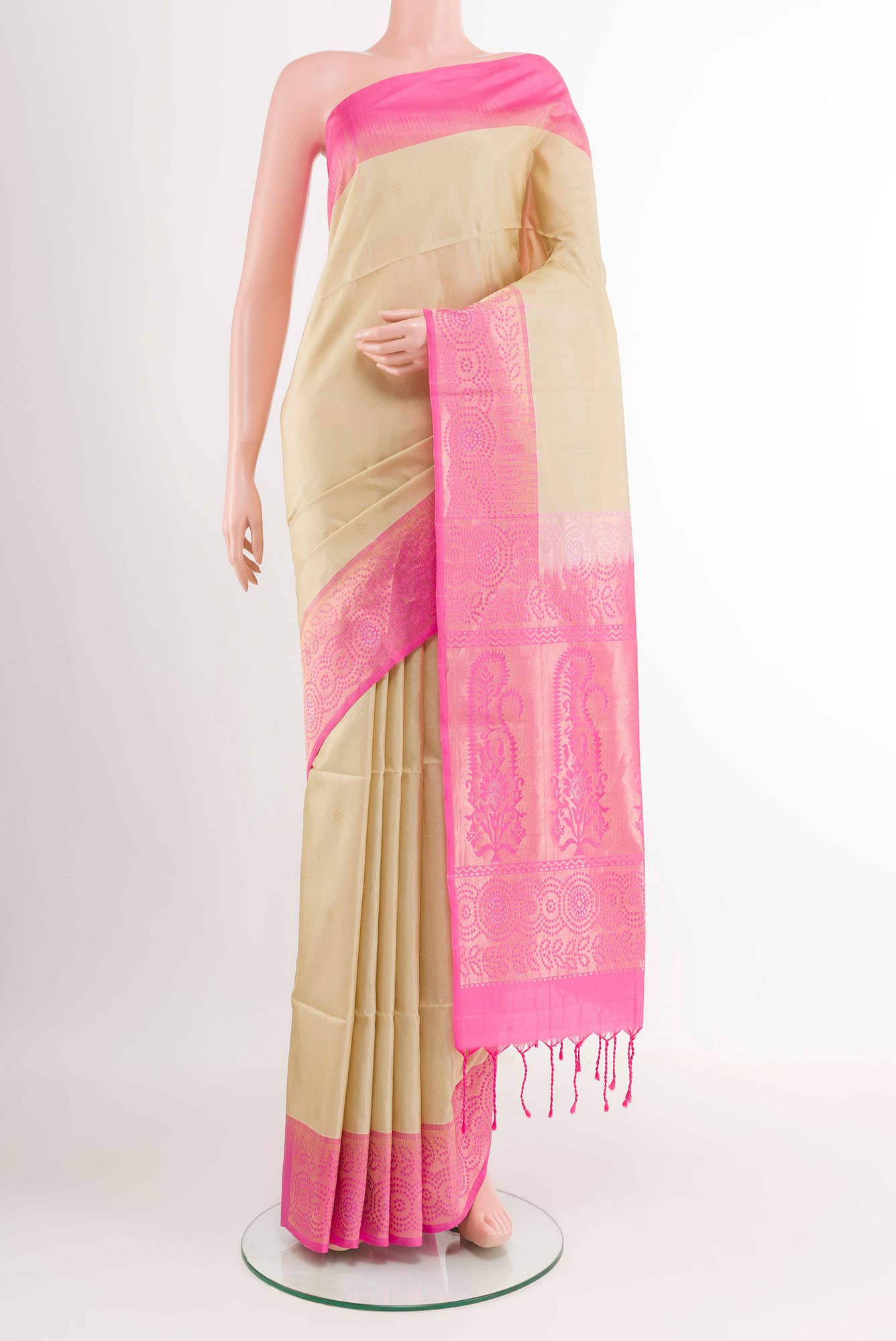 Beige Soft Silk Saree
